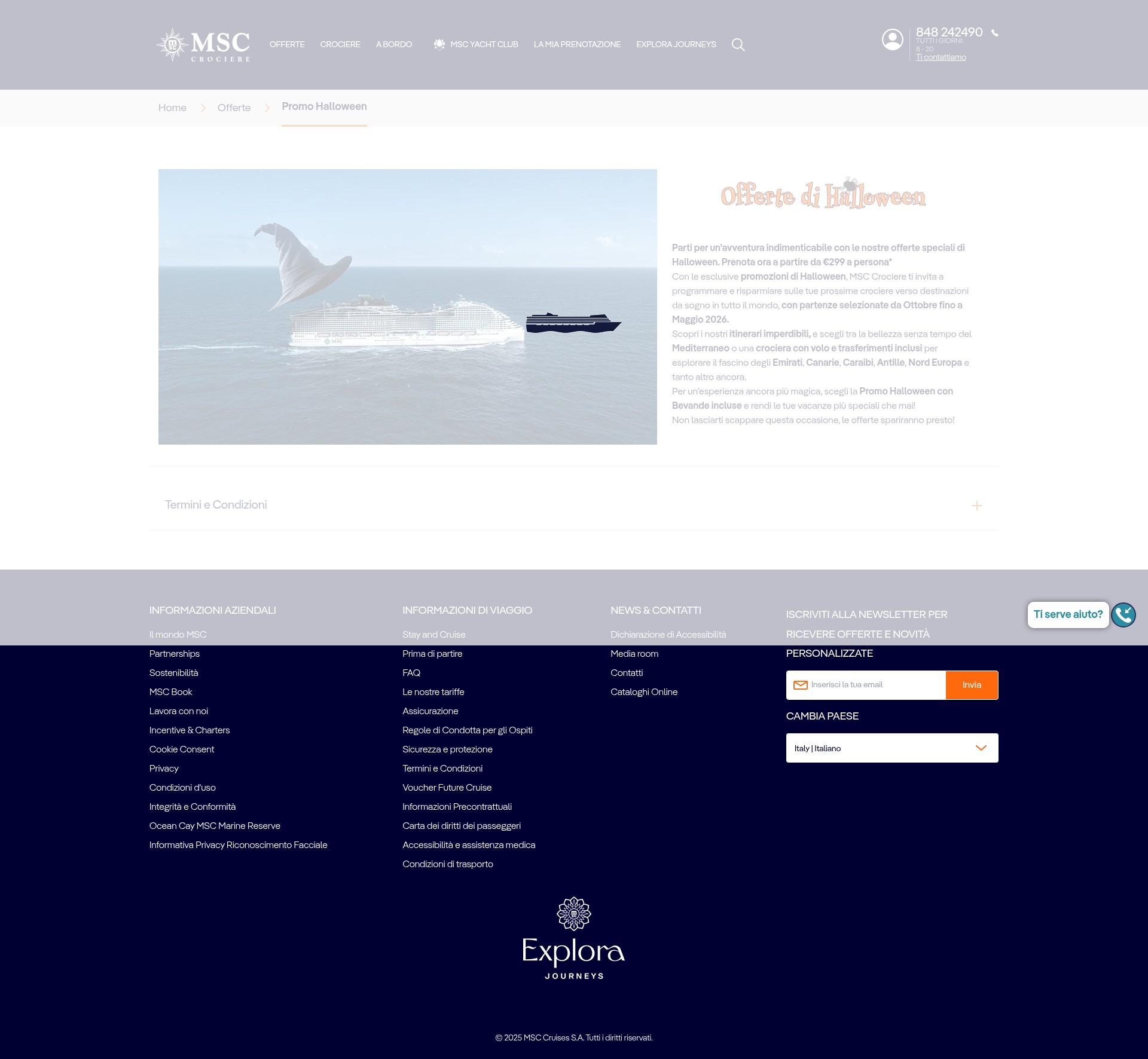 Screenshot of www.msccrociere.it