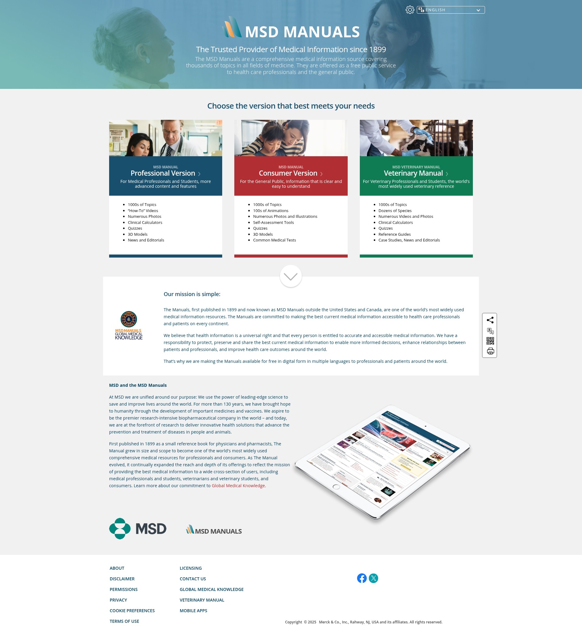 Screenshot of www.msdmanuals.com