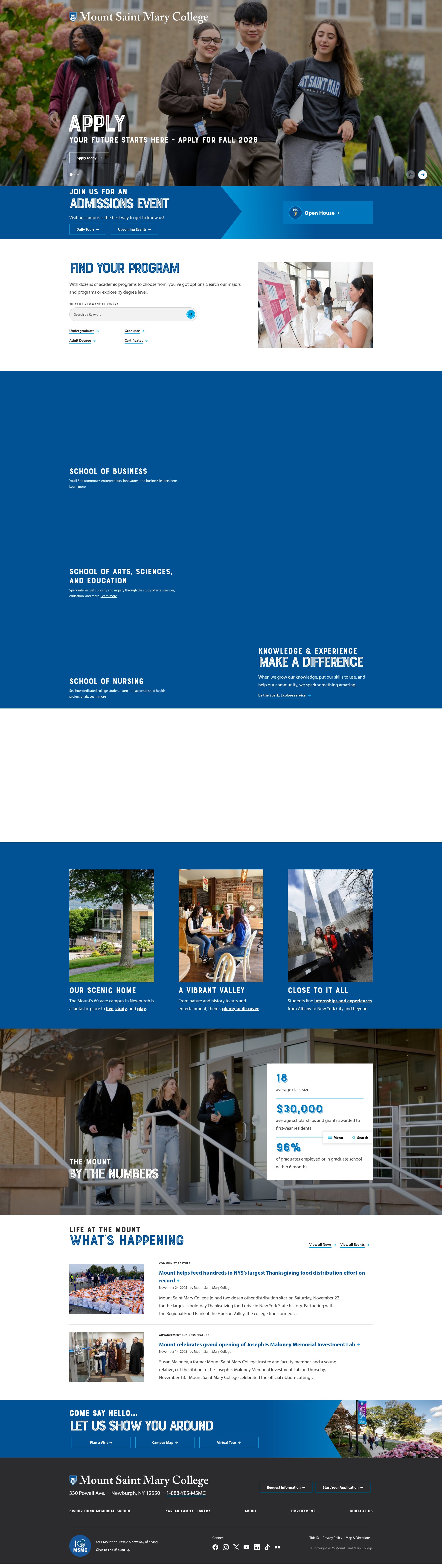 Screenshot of www.msmc.edu