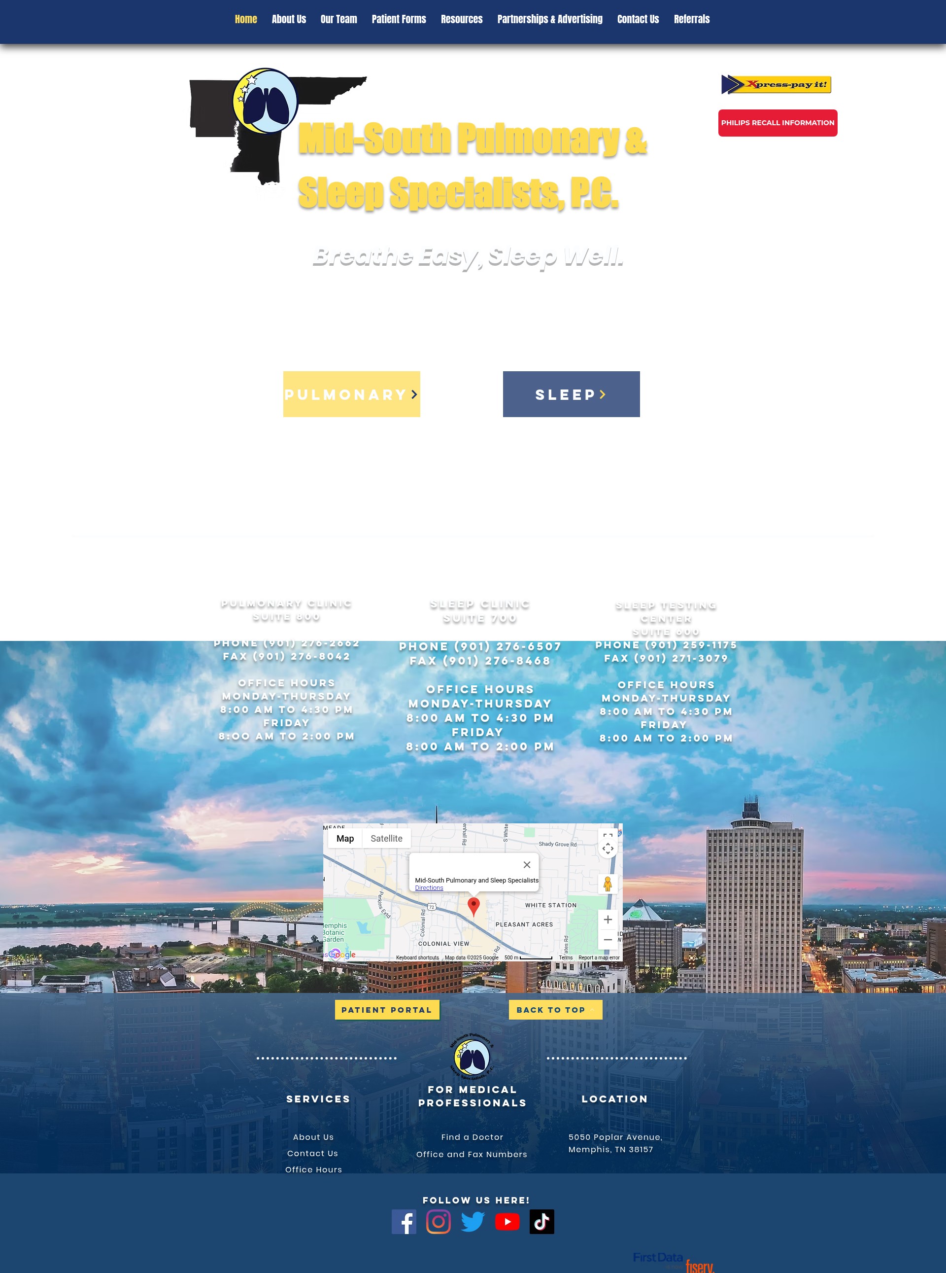 Screenshot of www.mspulmonary.com