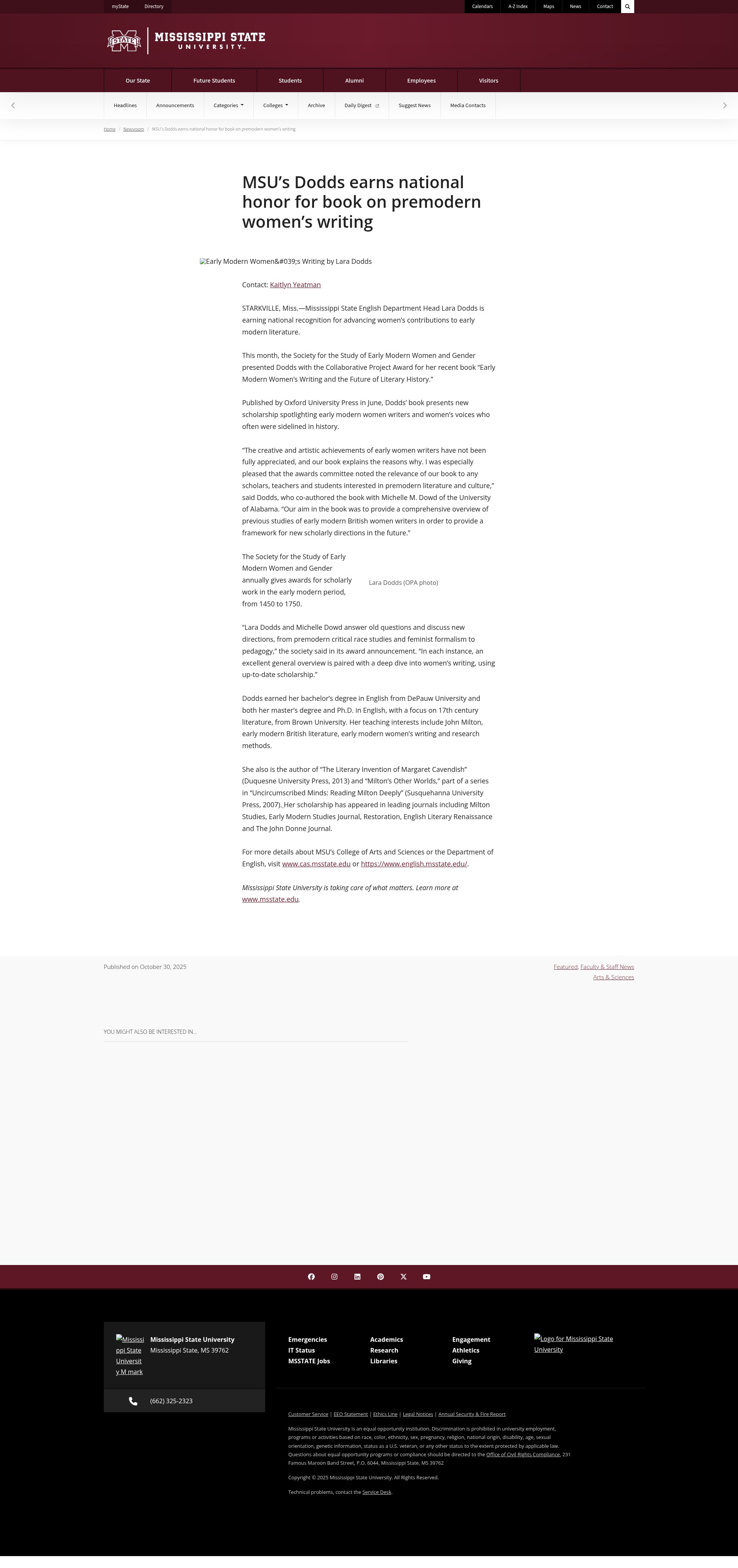 Screenshot of www.msstate.edu