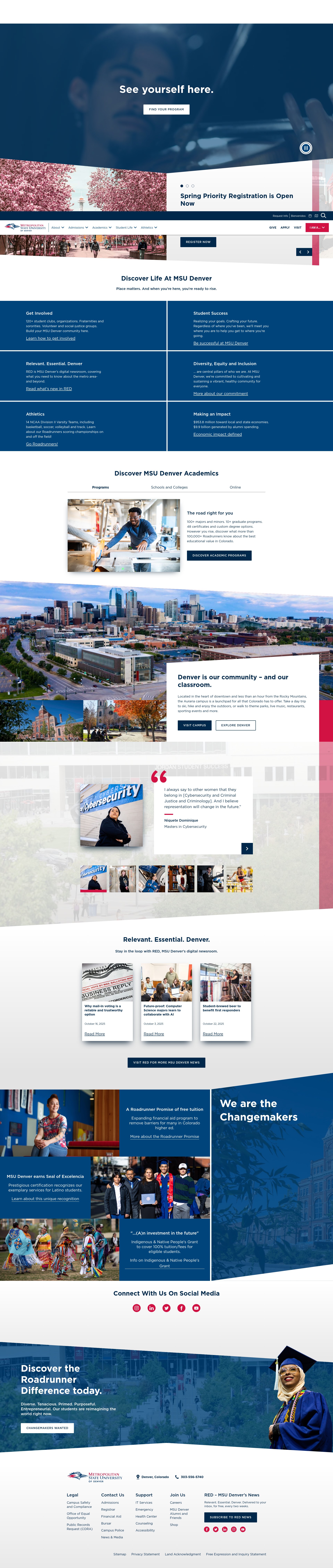 Screenshot of www.msudenver.edu
