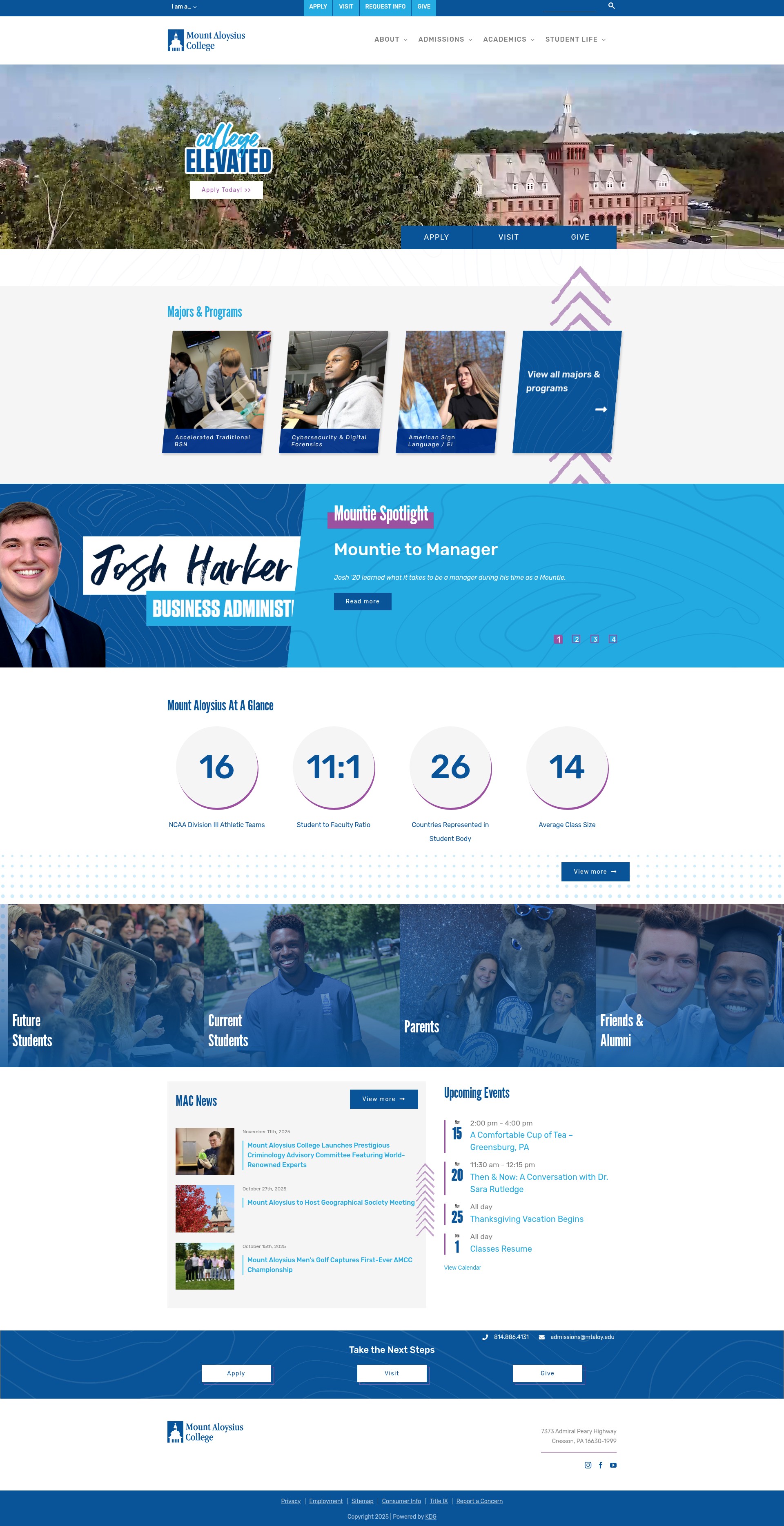 Screenshot of www.mtaloy.edu
