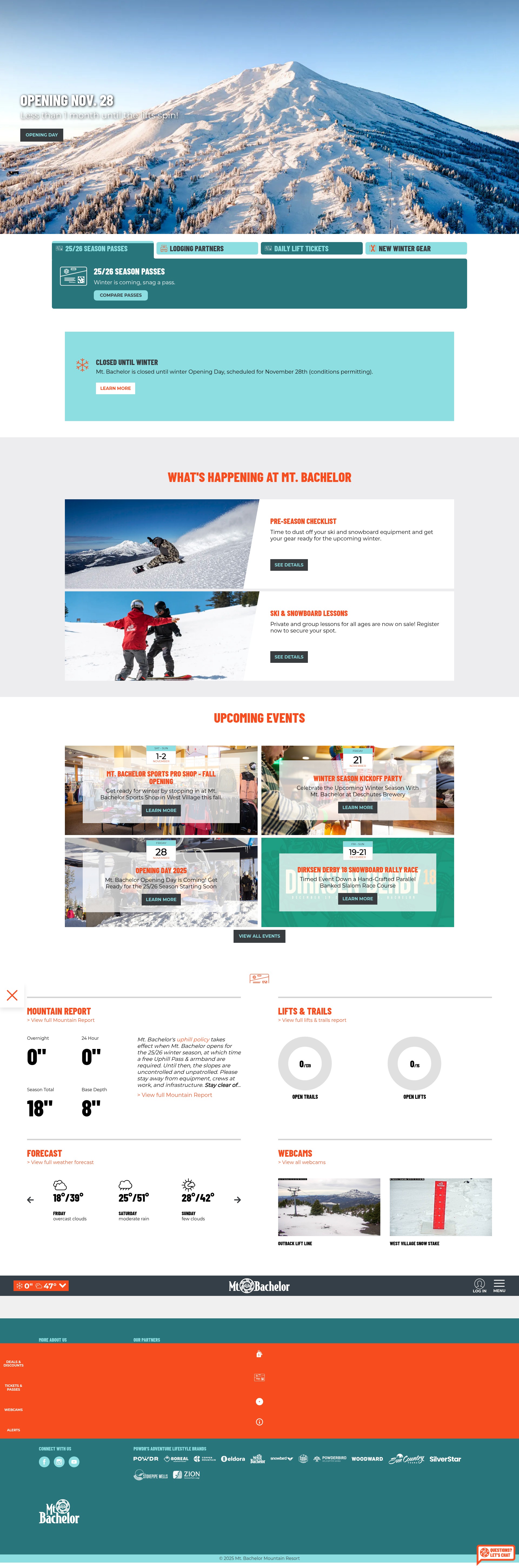 Screenshot of www.mtbachelor.com