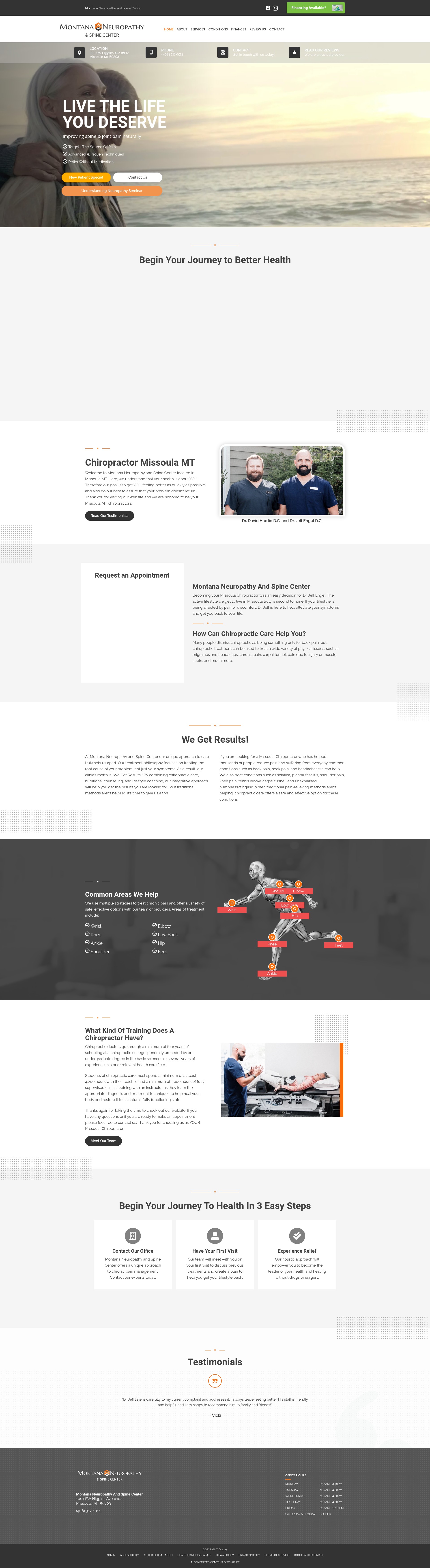 Screenshot of www.mtneurospine.com