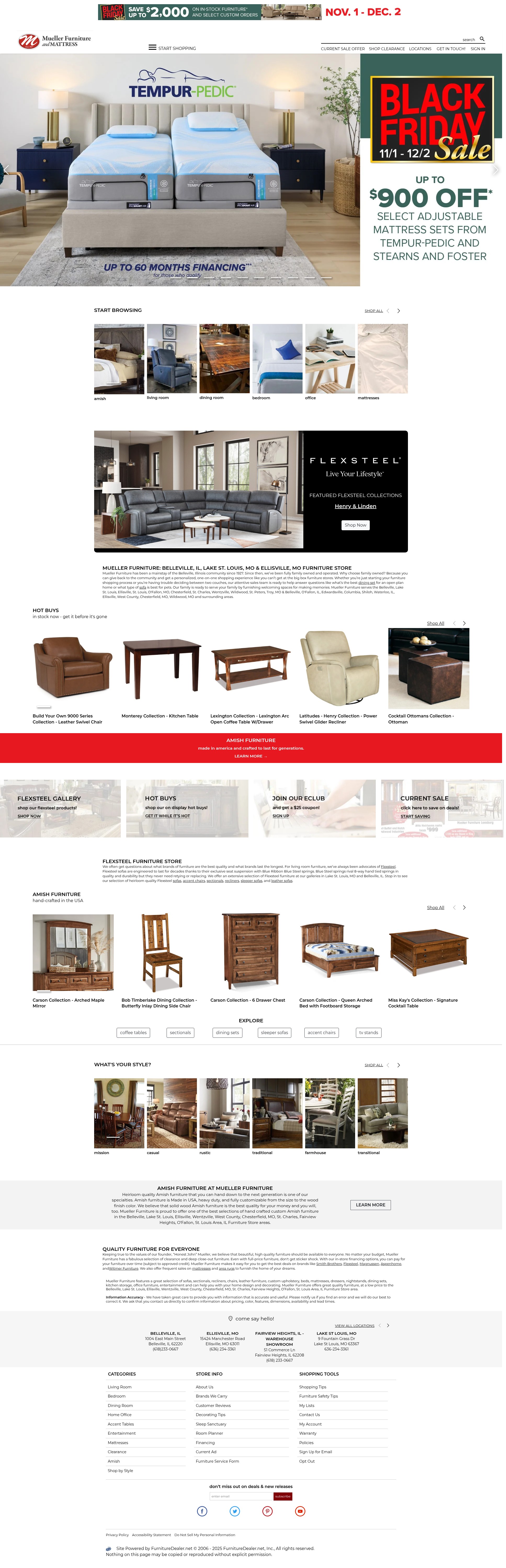Screenshot of www.muellerfurniture.com