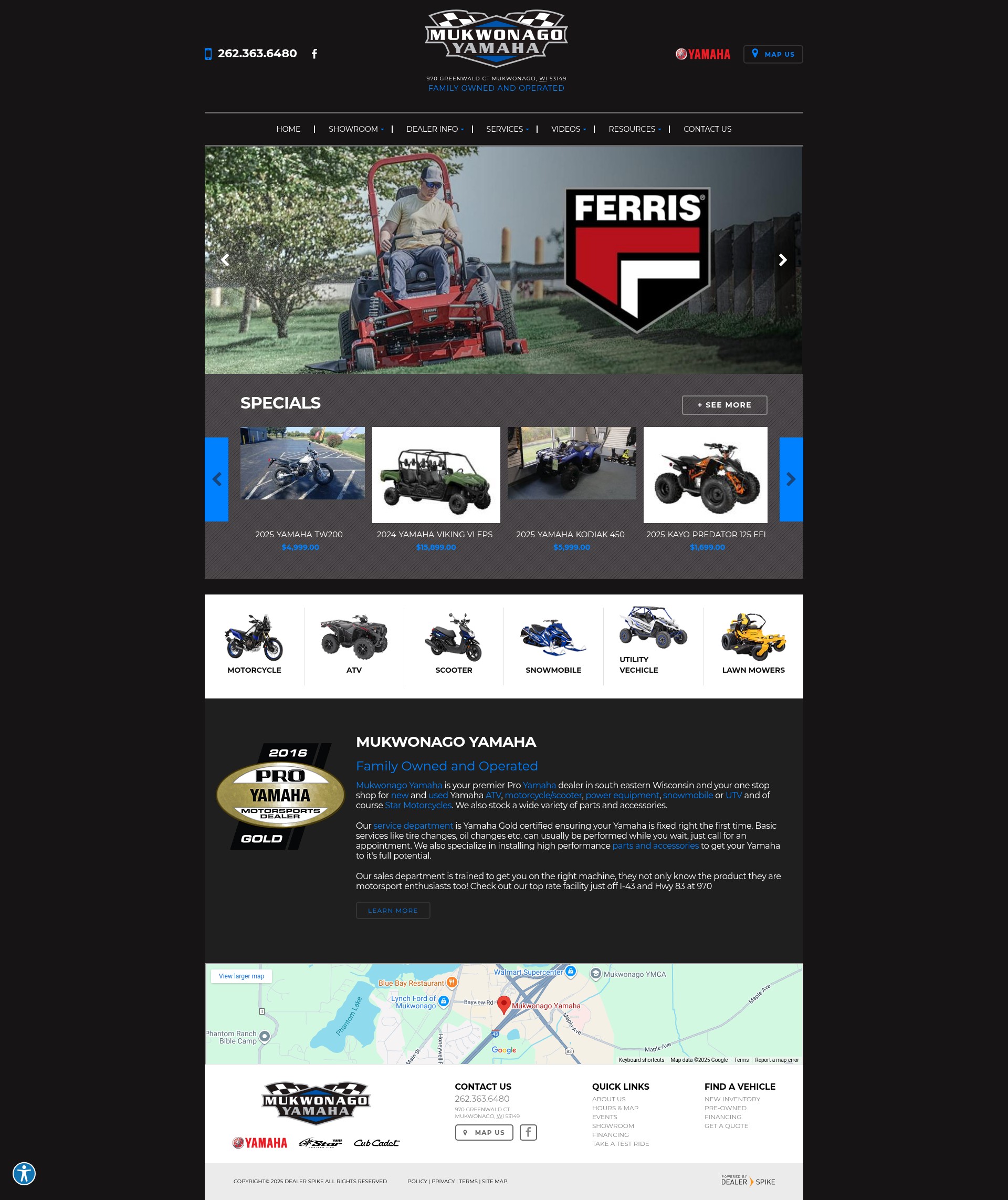 Screenshot of www.mukwonagoyamaha.com