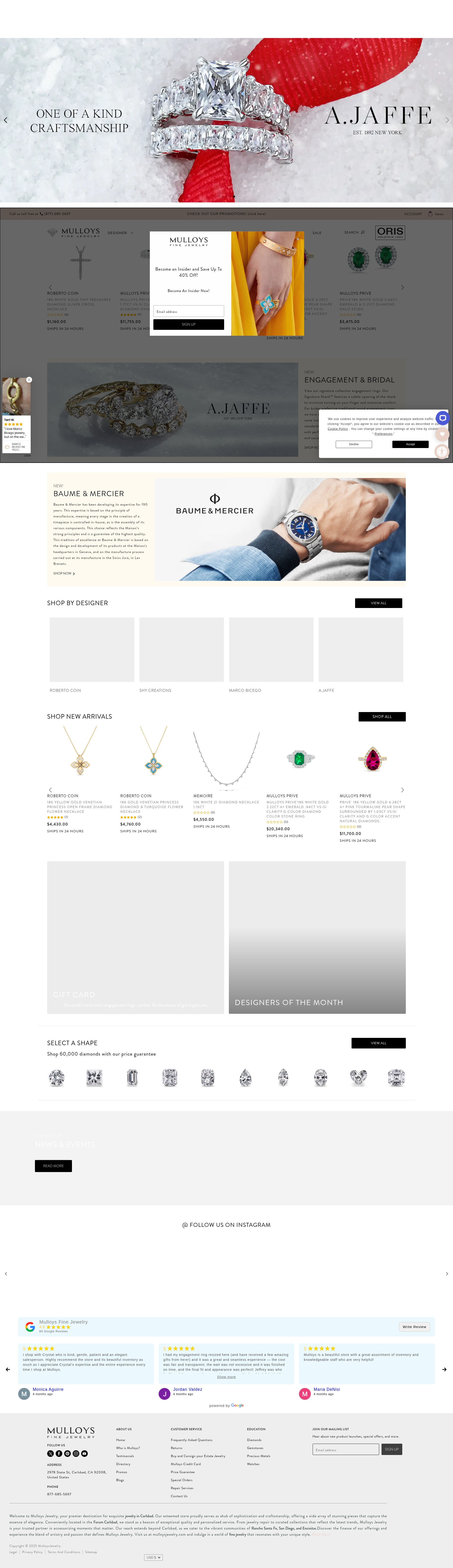 Screenshot of www.mulloysjewelry.com