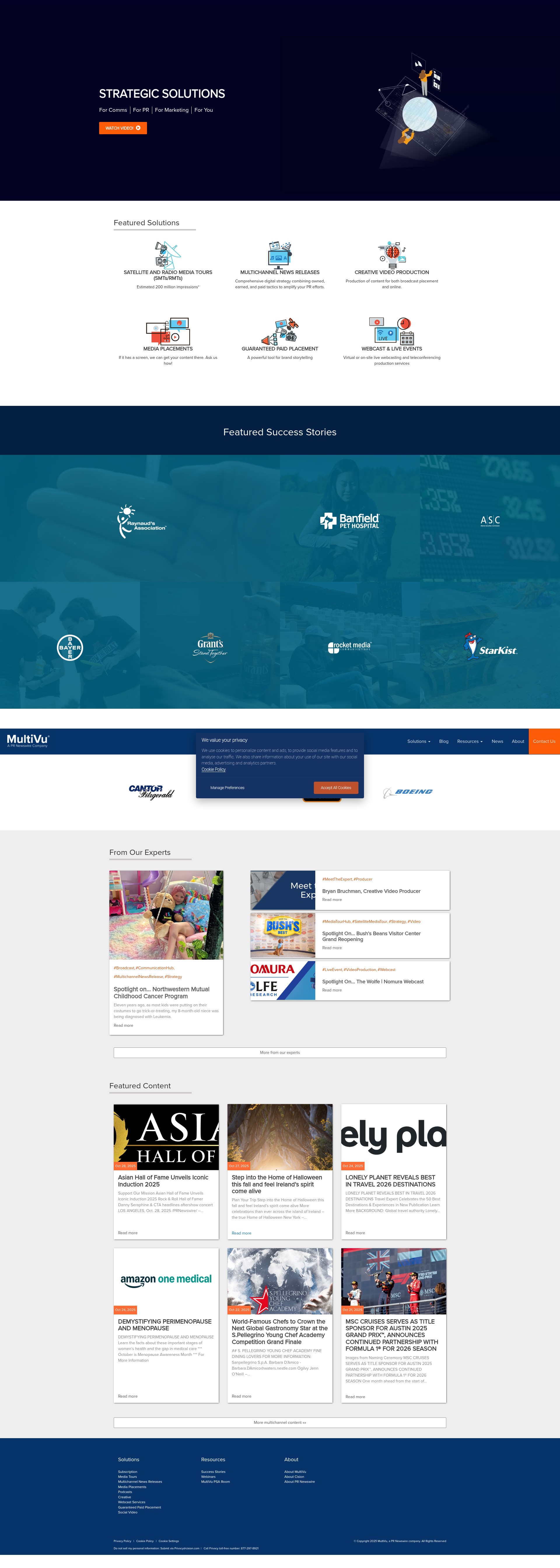 Screenshot of www.multivu.com