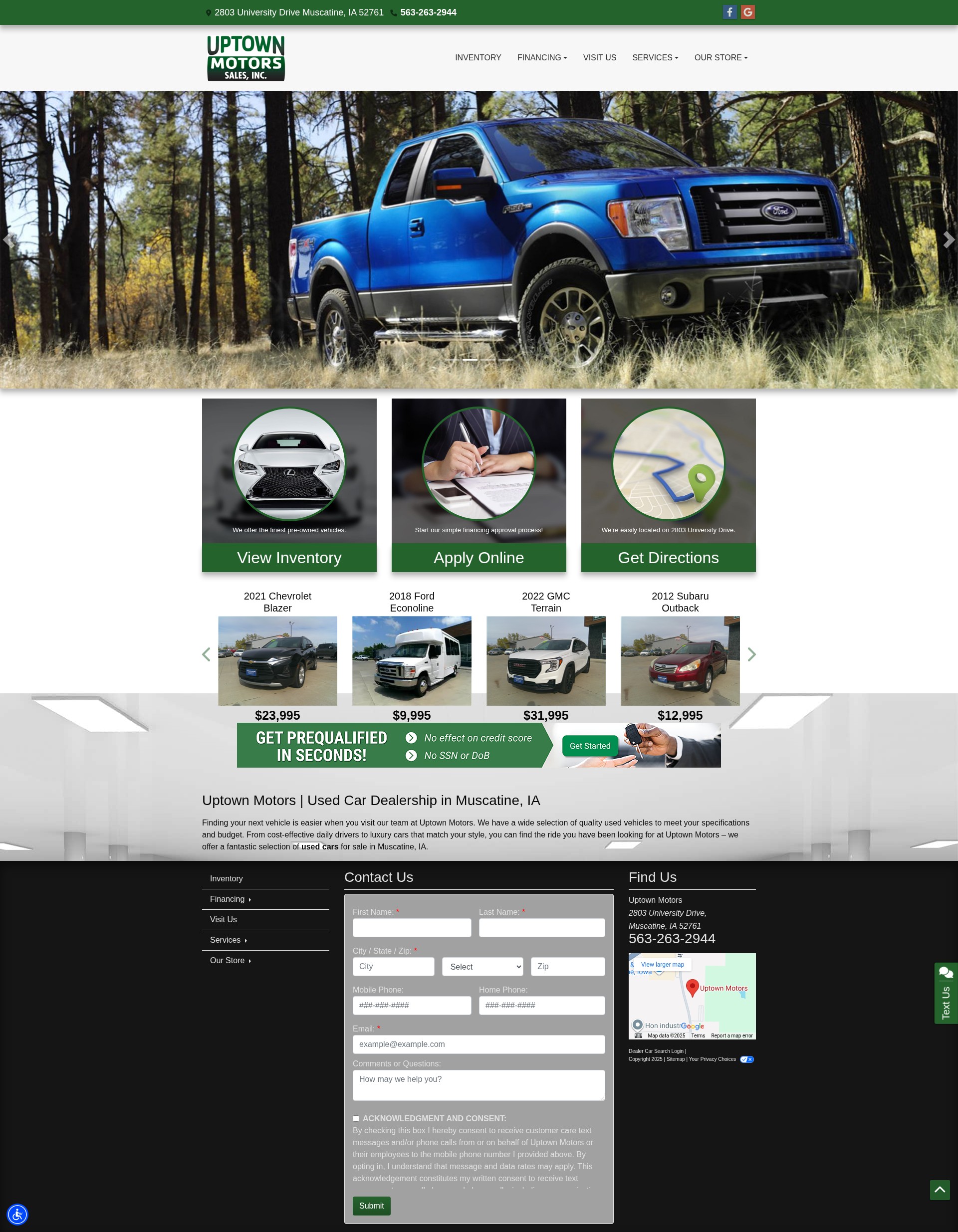 Screenshot of www.muscatinecars.com