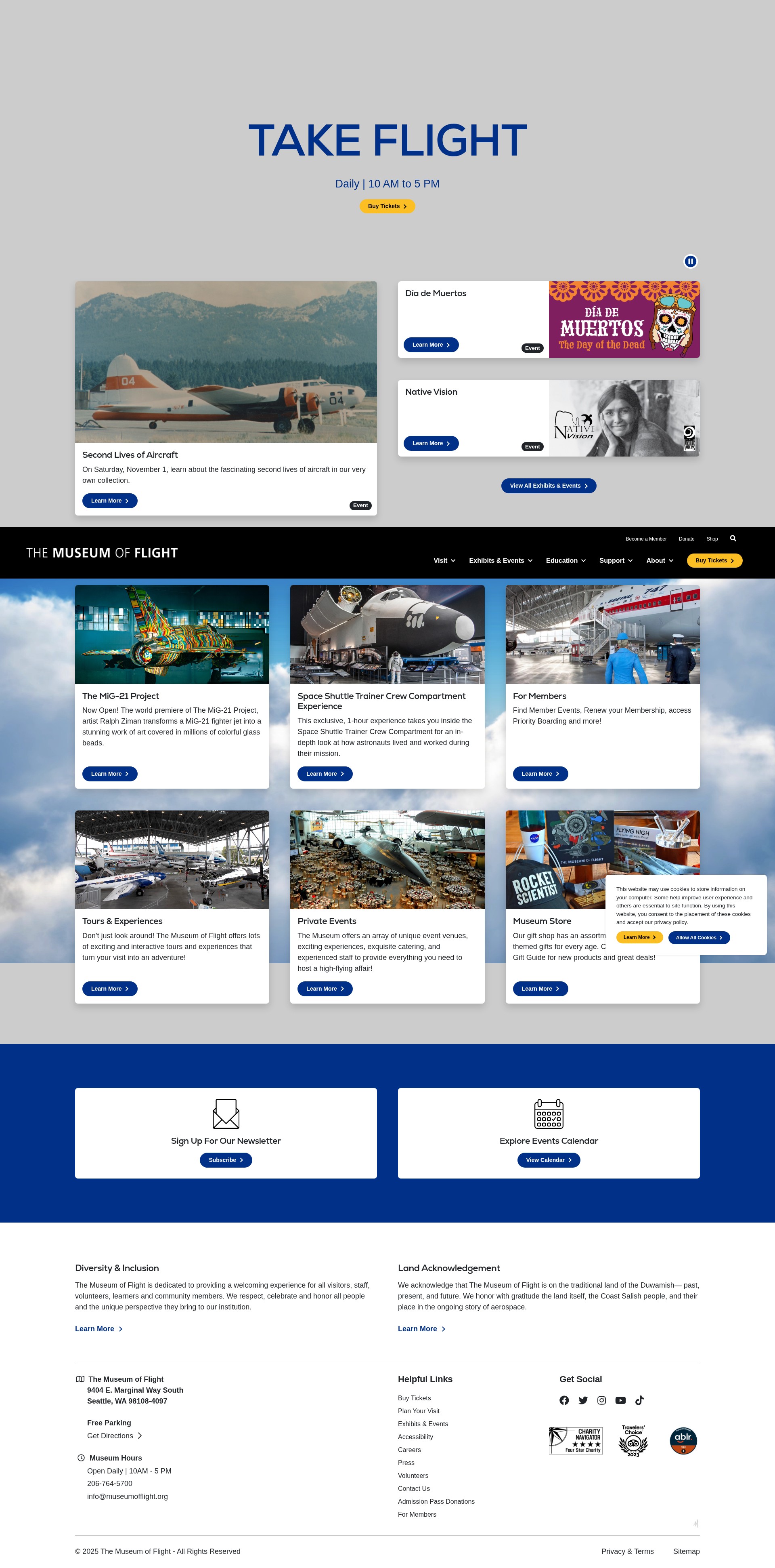 Screenshot of www.museumofflight.org