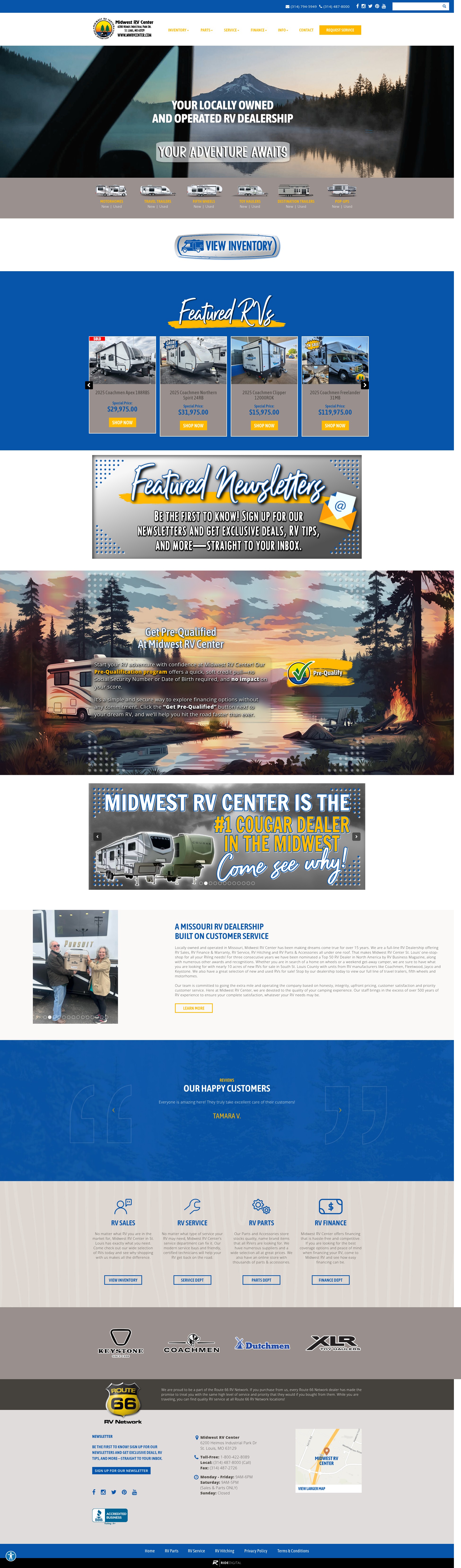 Screenshot of www.mwrvcenter.com