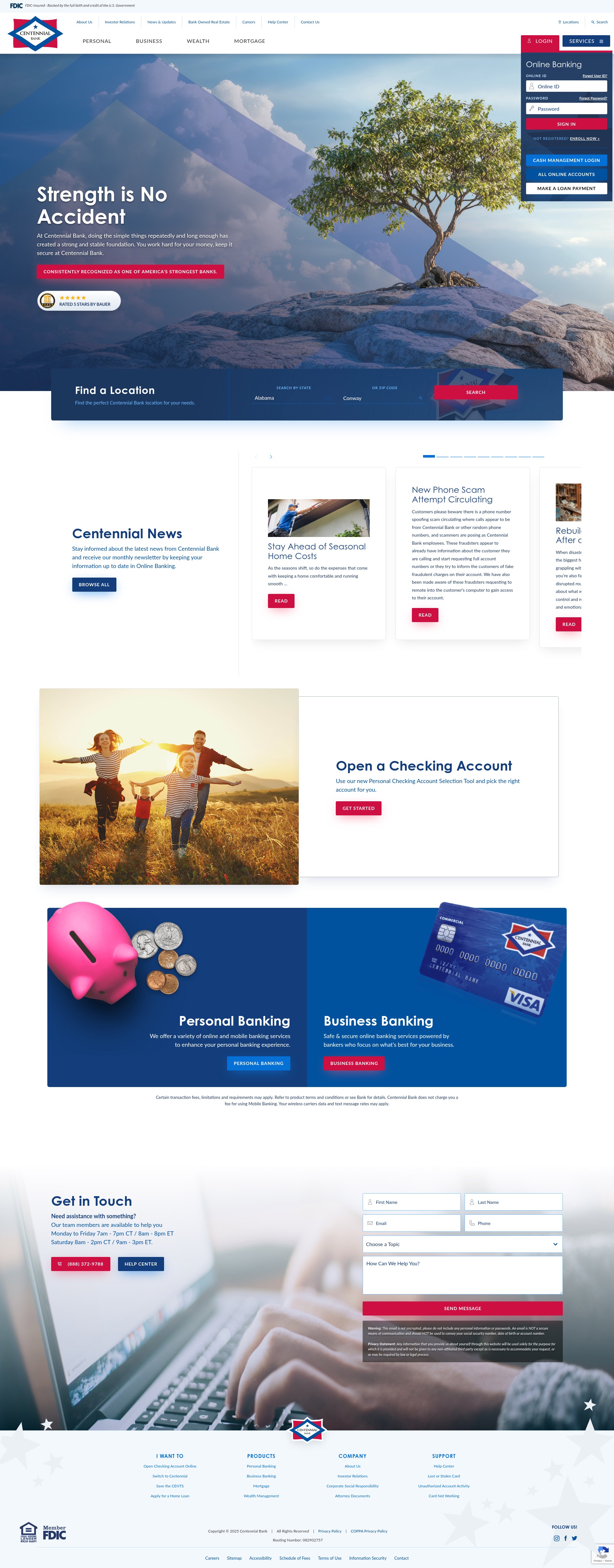 Screenshot of www.my100bank.com