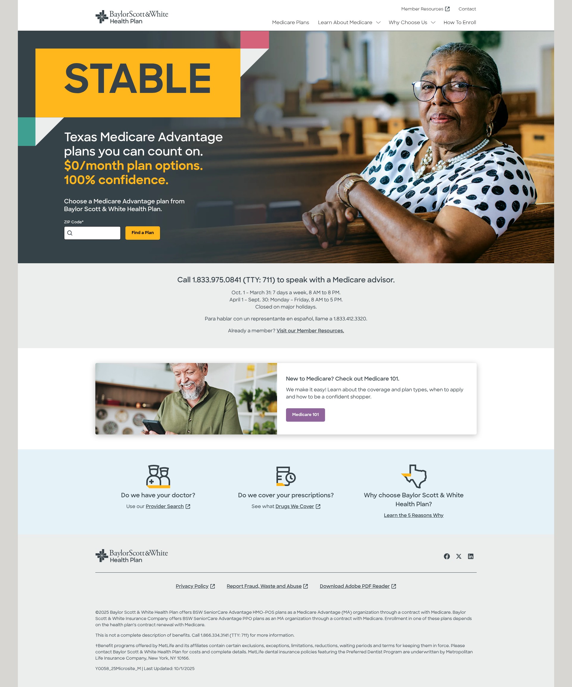 Screenshot of www.mybswmedicare.com