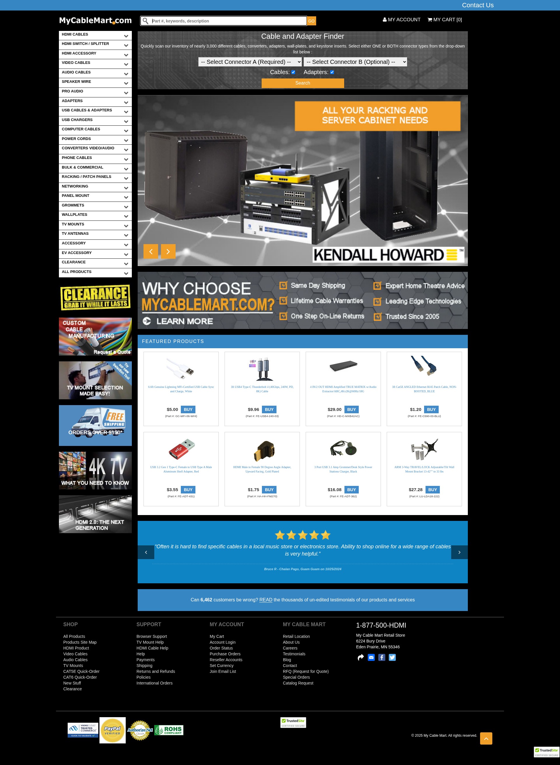 Screenshot of www.mycablemart.com
