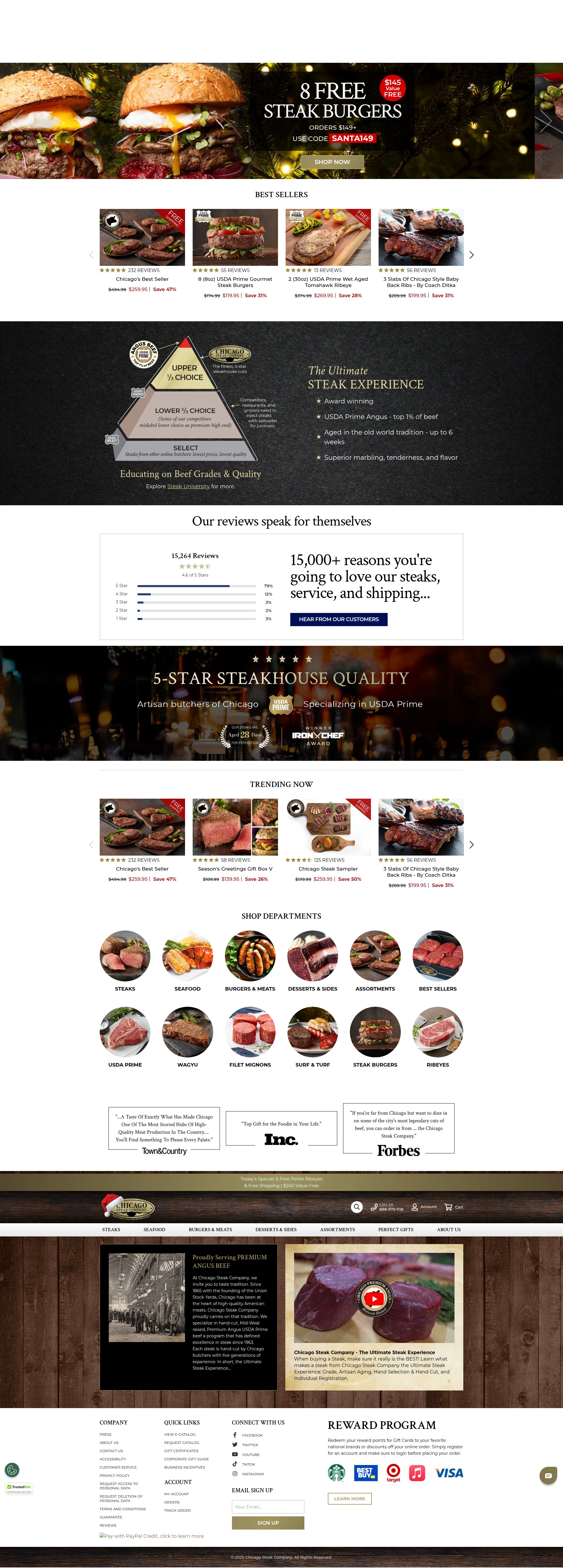 Screenshot of www.mychicagosteak.com