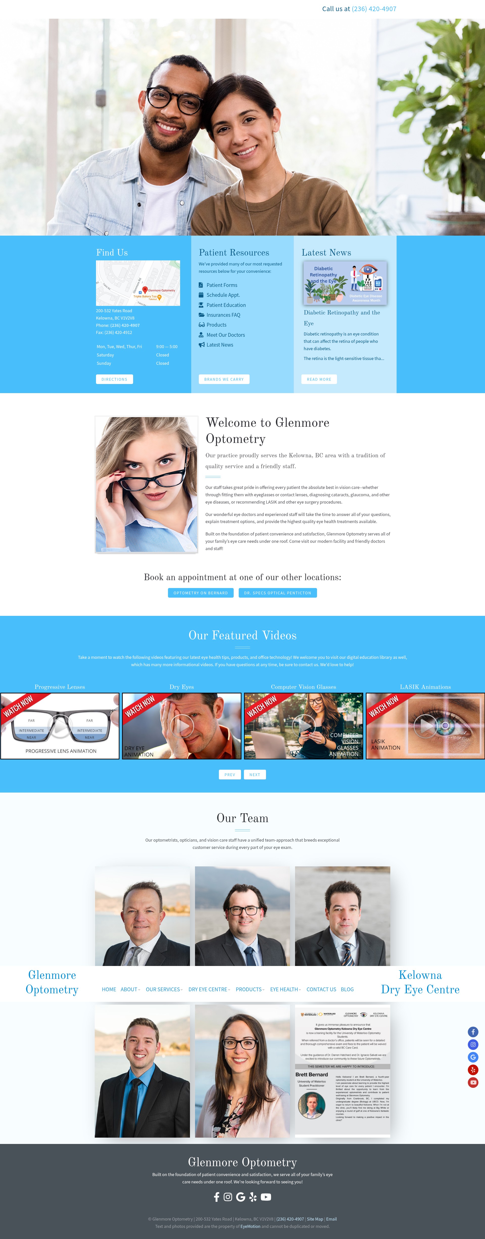 Screenshot of www.myglenmoreoptometry.ca