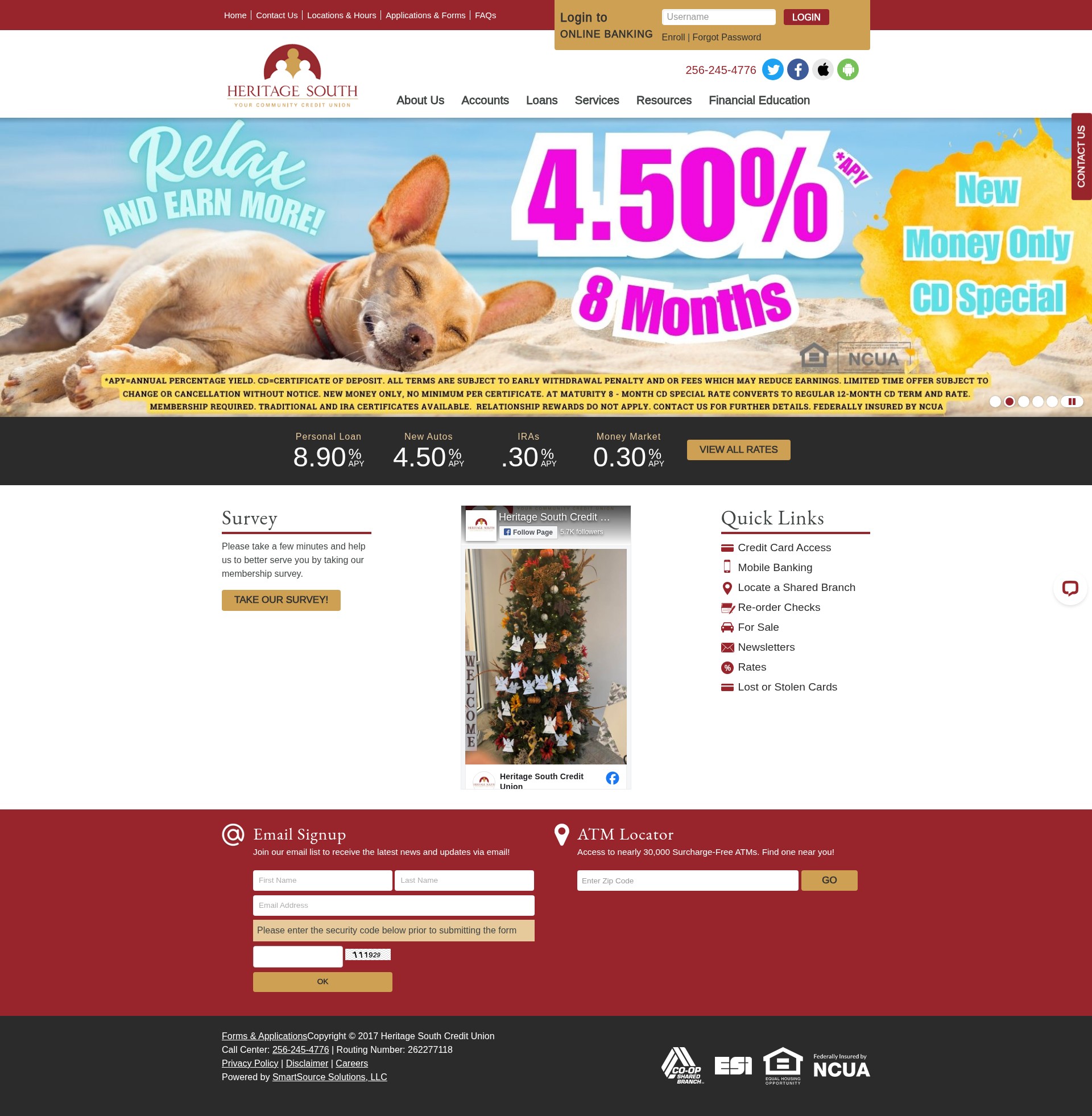 Screenshot of www.myhscu.com