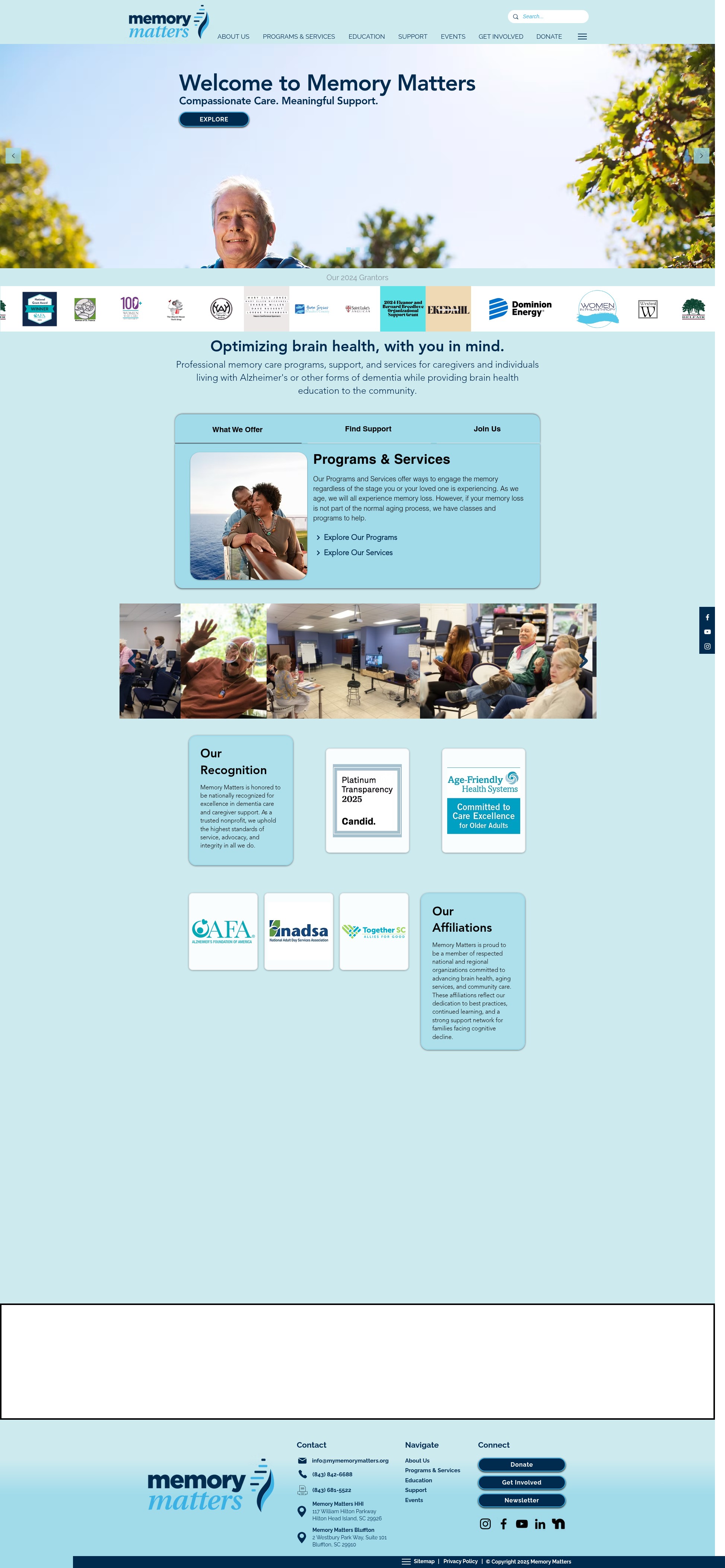 Screenshot of www.mymemorymatters.org