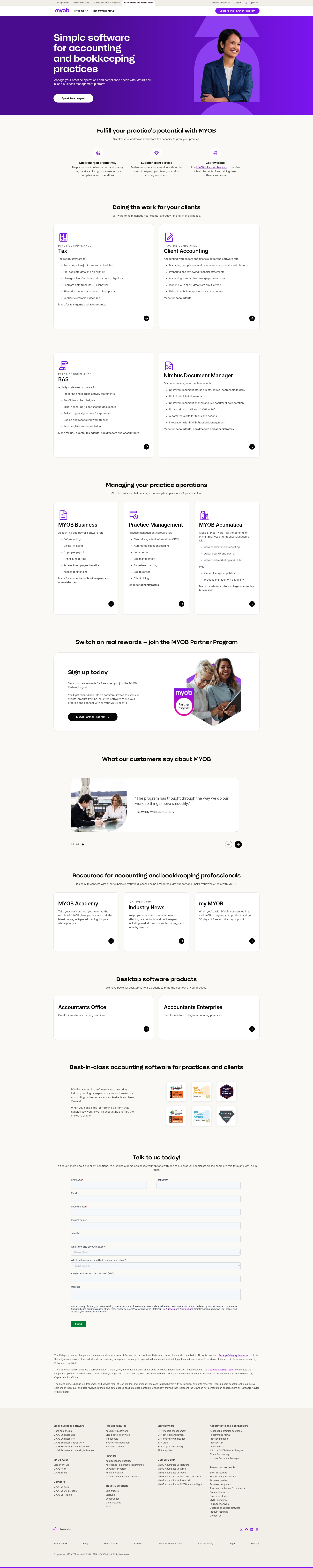 Screenshot of www.myob.com