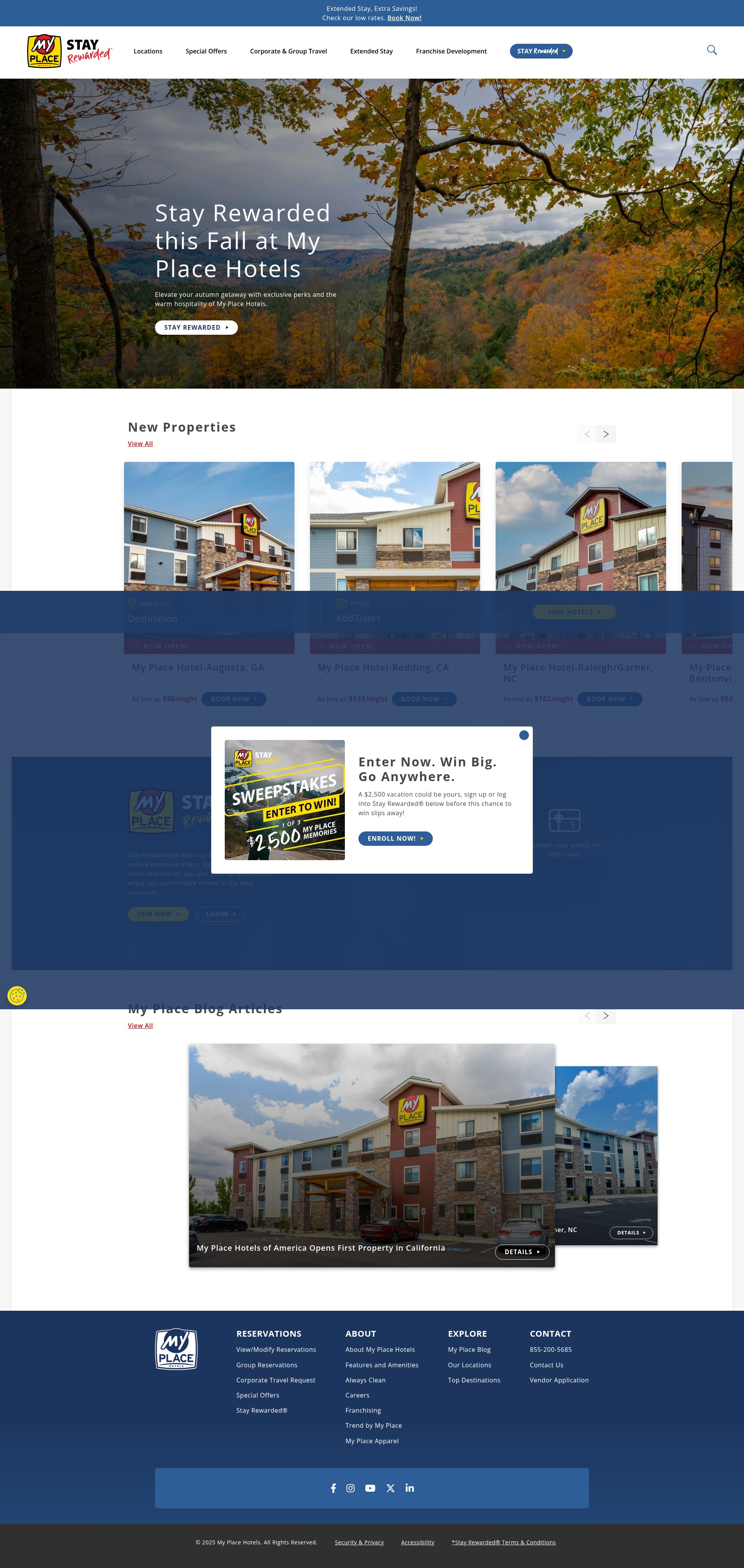 Screenshot of www.myplacehotels.com