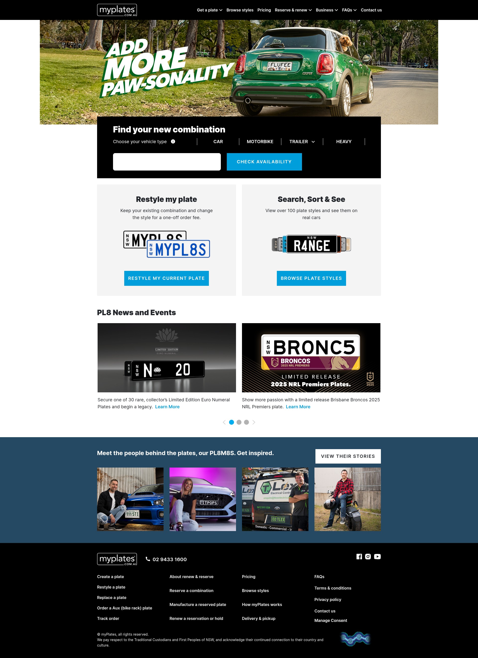 Screenshot of www.myplates.com.au