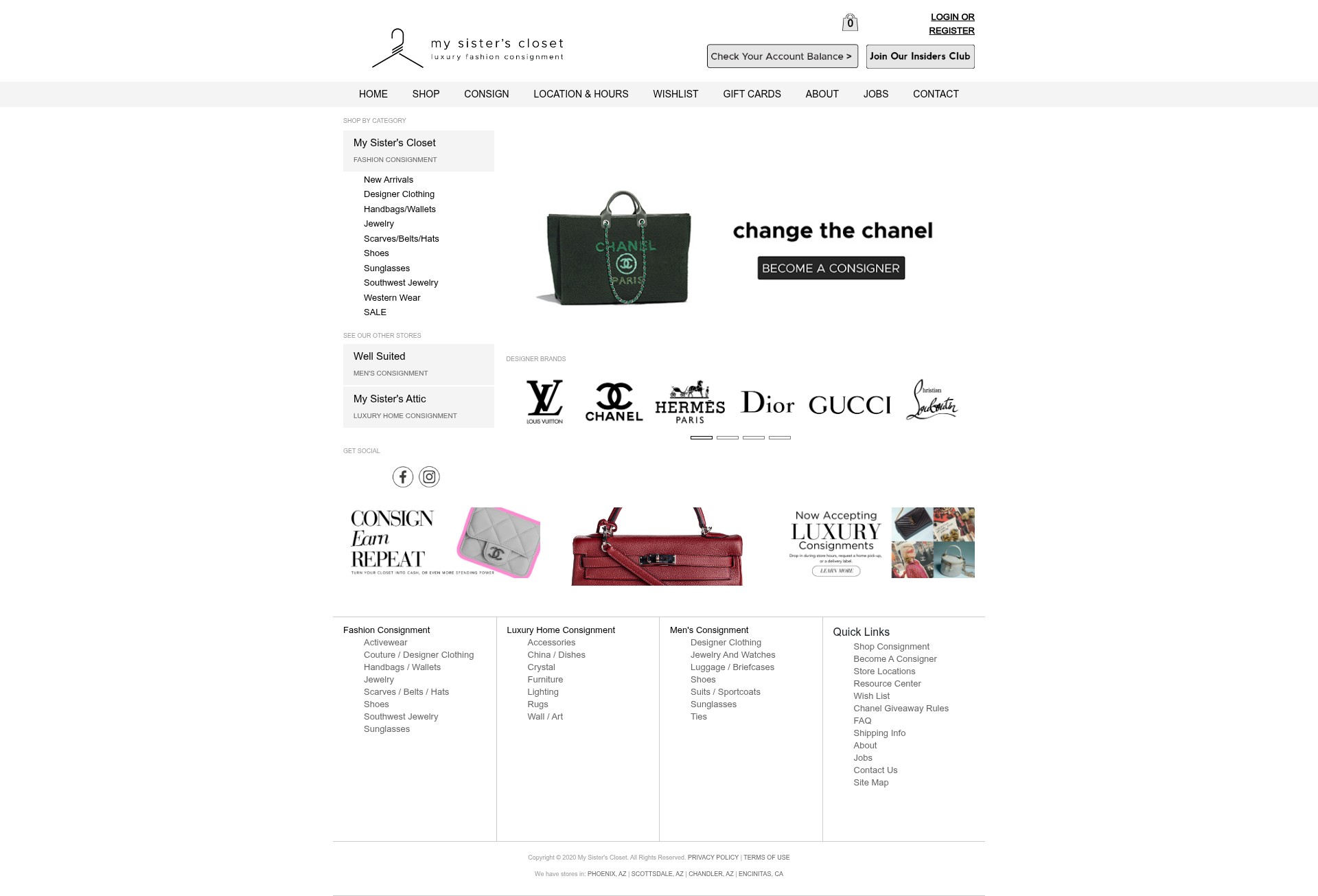 Screenshot of www.mysisterscloset.com
