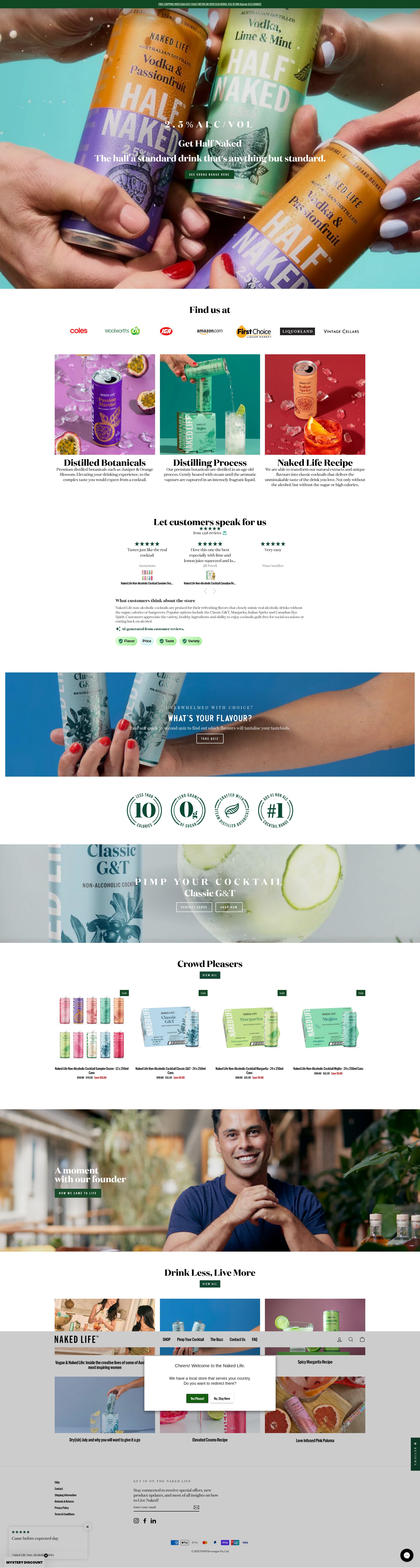 Screenshot of www.nakedlifespirits.com.au