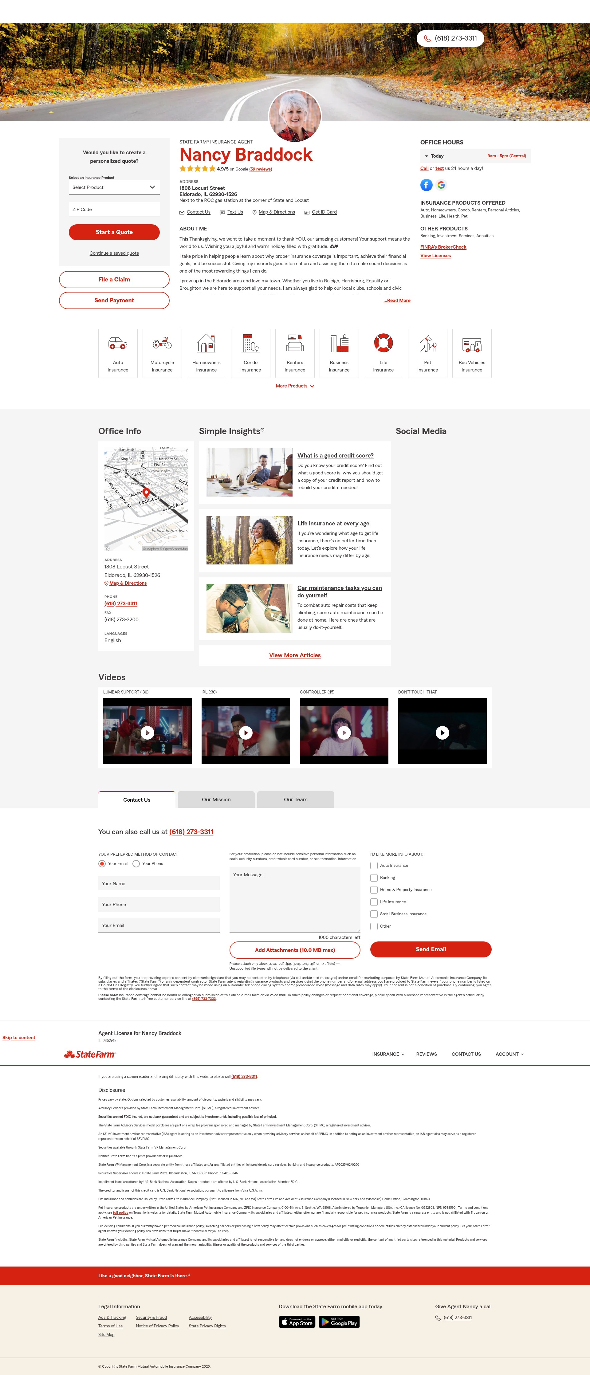 Screenshot of www.nancybraddock.com