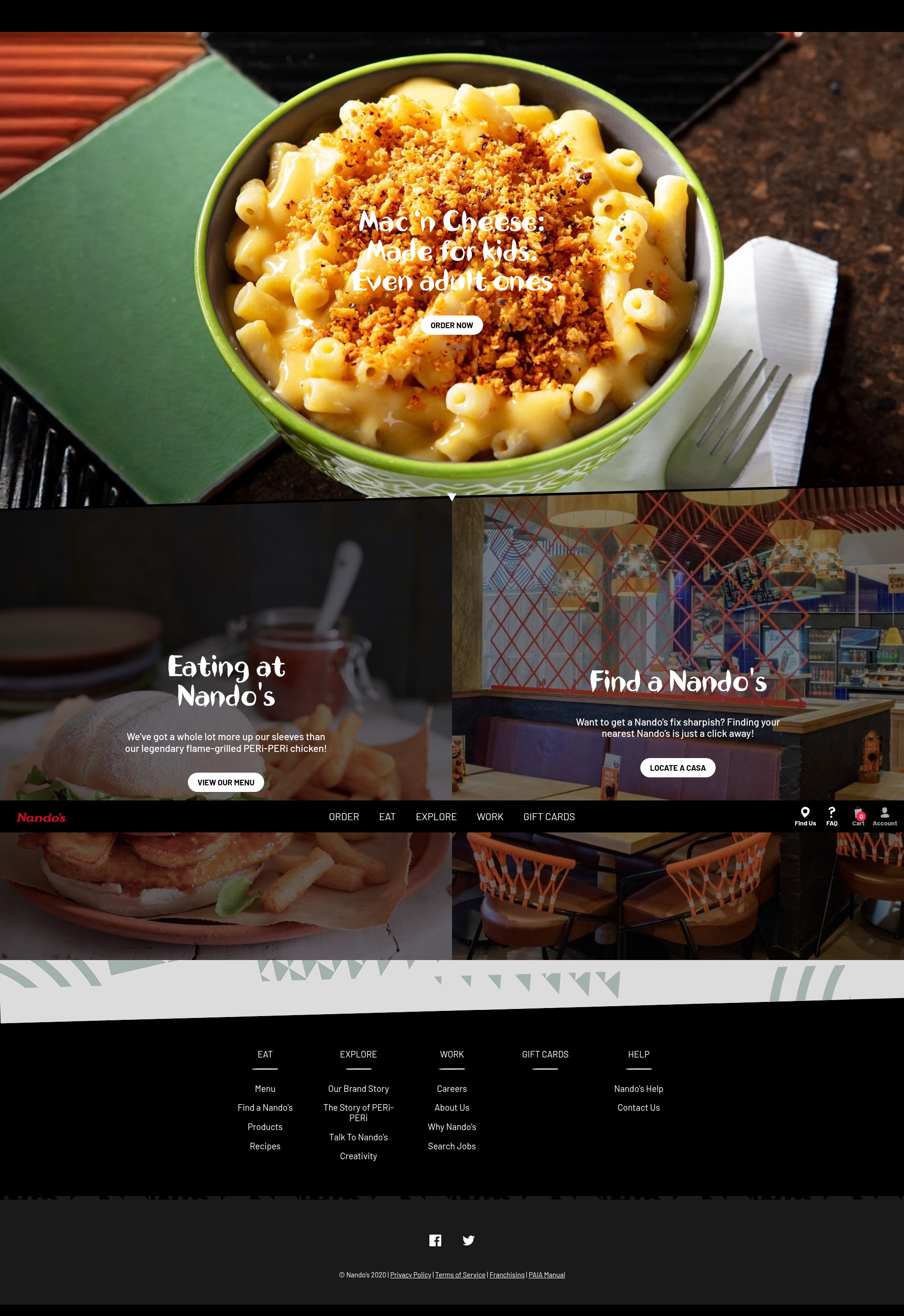 Screenshot of www.nandos.co.za