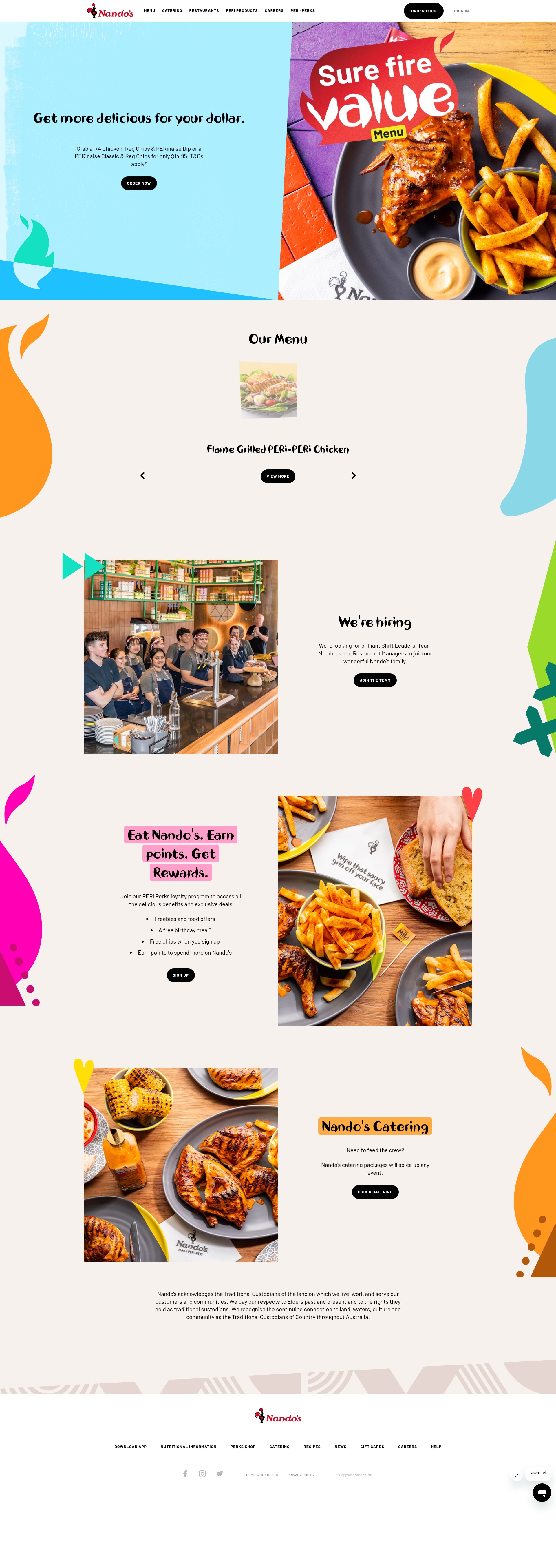 Screenshot of www.nandos.com.au