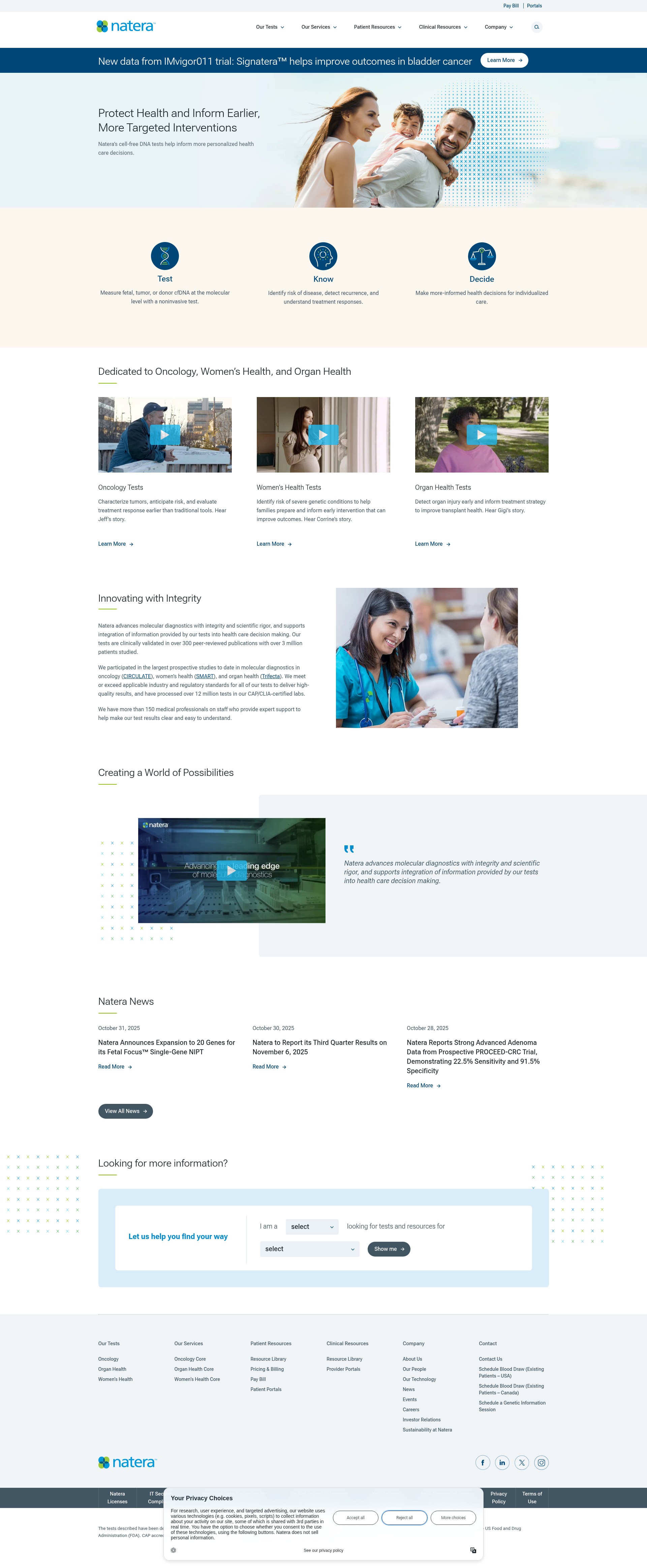 Screenshot of www.natera.com