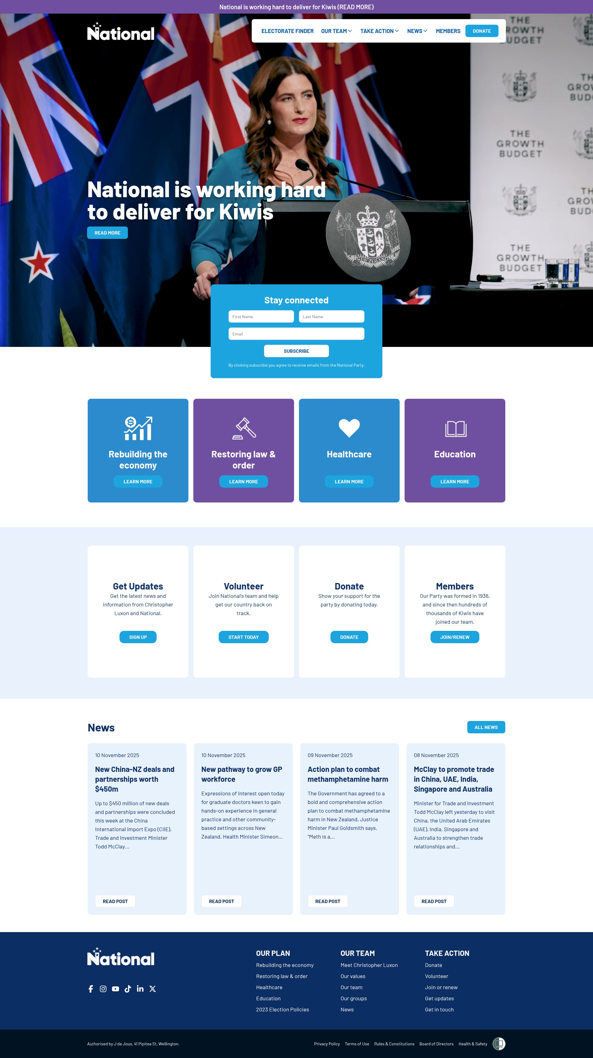 Screenshot of www.national.org.nz