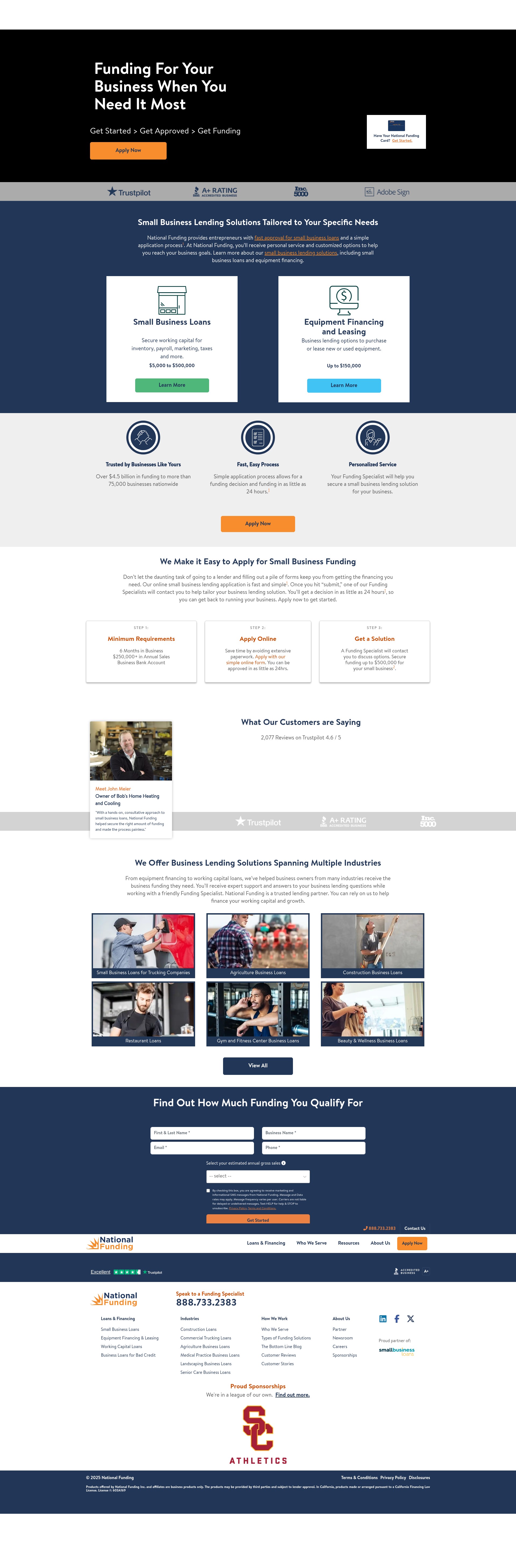 Screenshot of www.nationalfunding.com