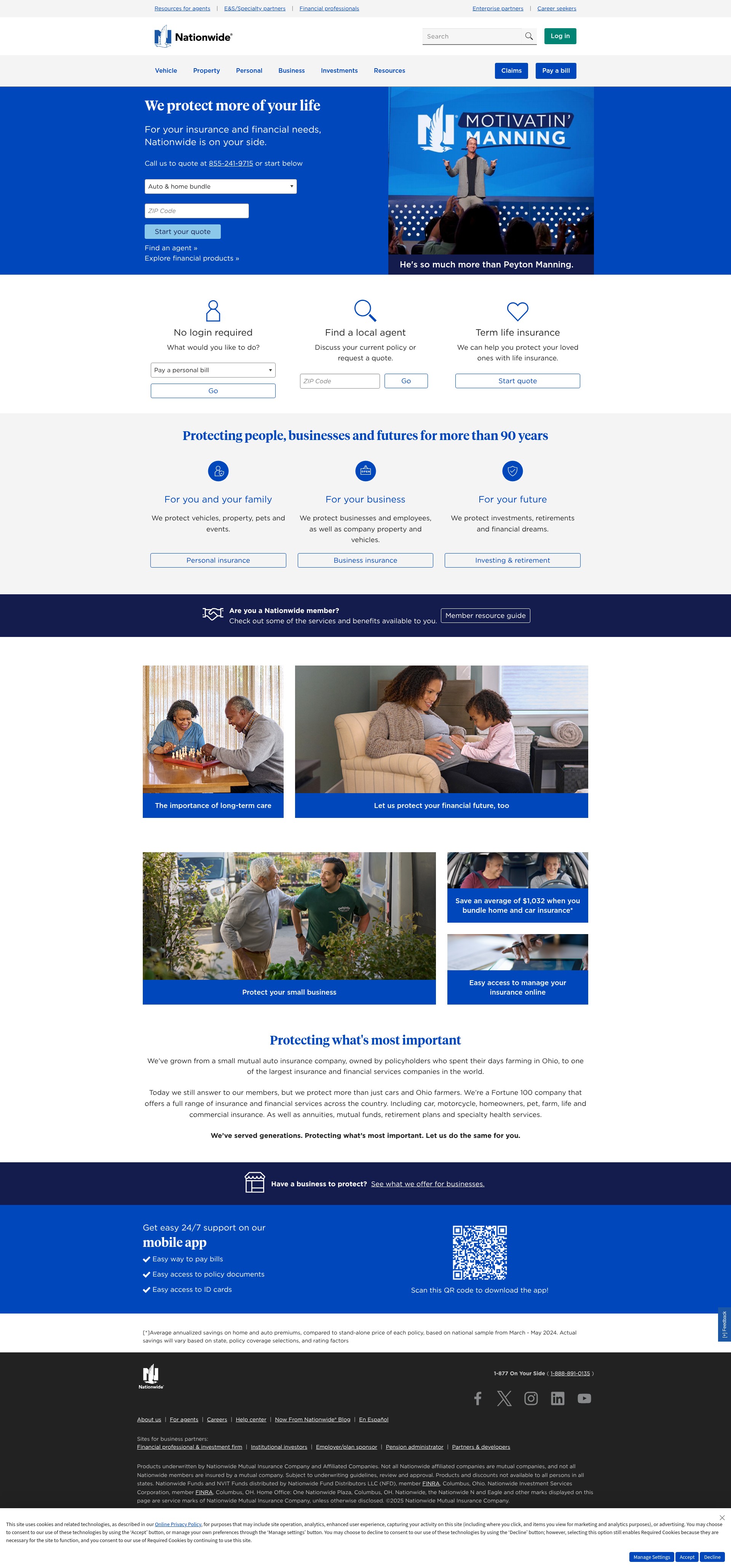 Screenshot of www.nationwide.com