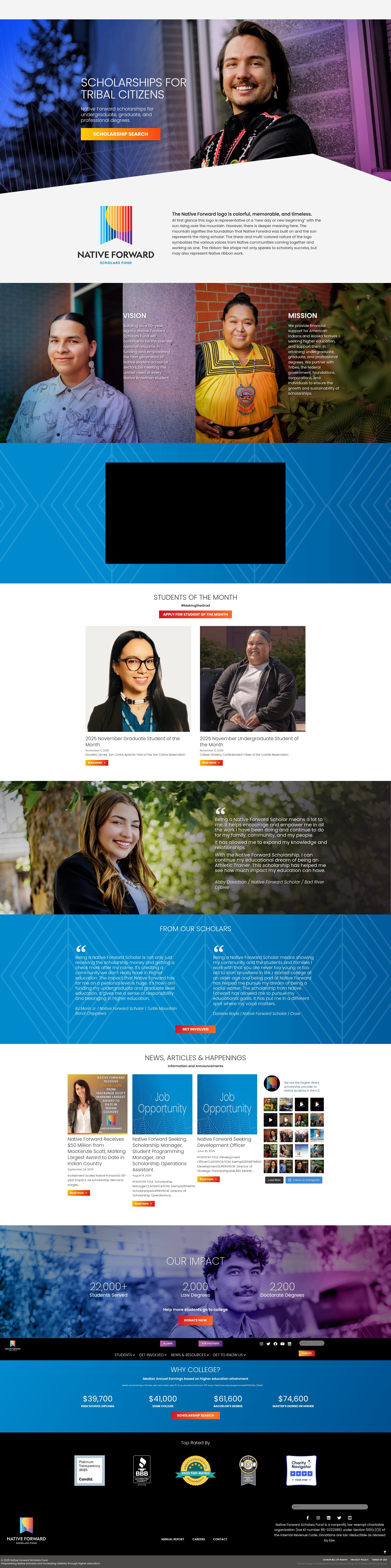 Screenshot of www.nativeforward.org