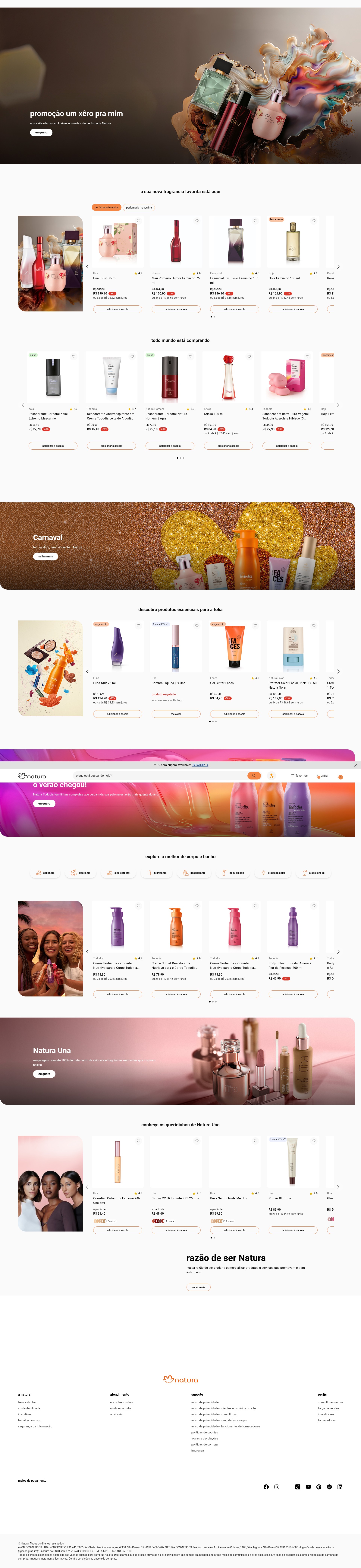 Screenshot of www.natura.com.br
