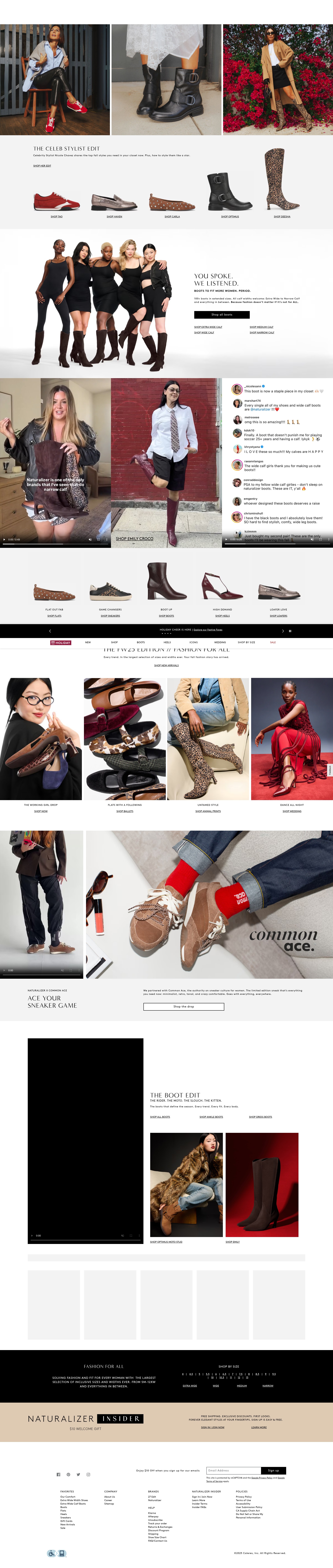 Screenshot of www.naturalizer.com