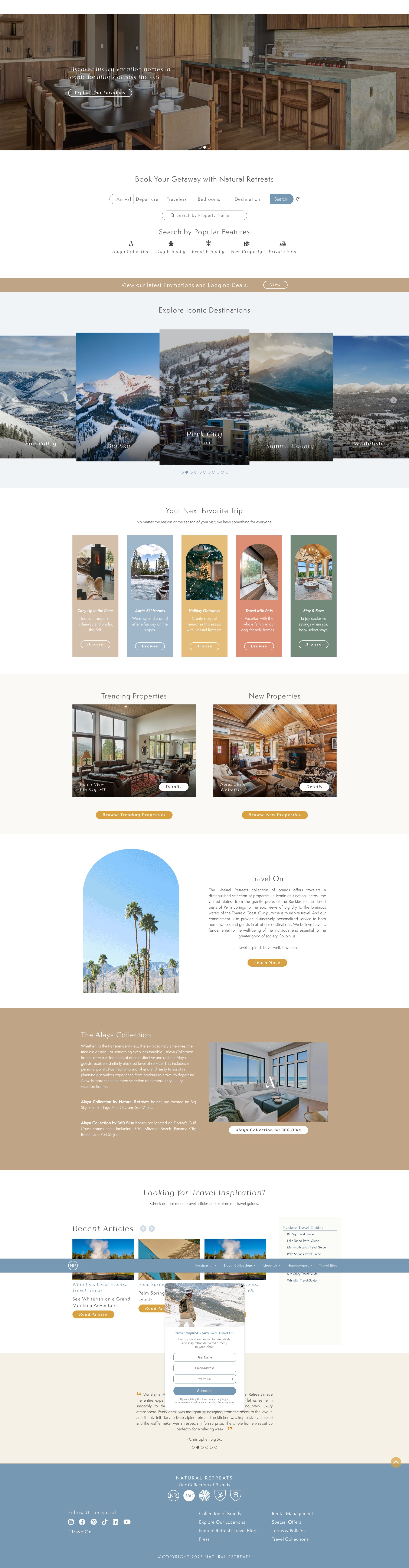 Screenshot of www.naturalretreats.com