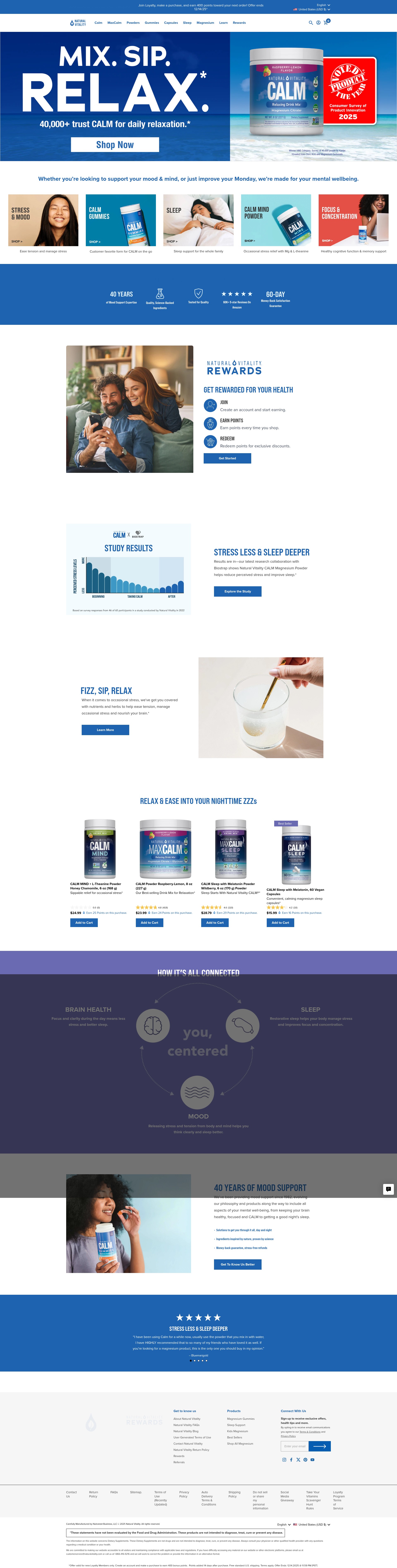 Screenshot of www.naturalvitality.com