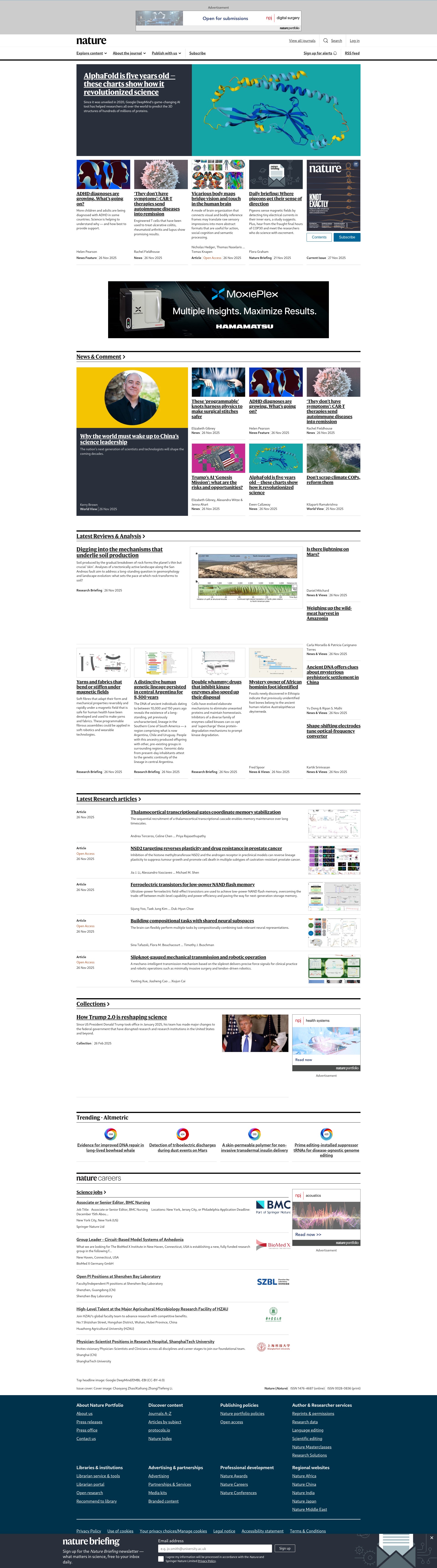 Screenshot of www.nature.com