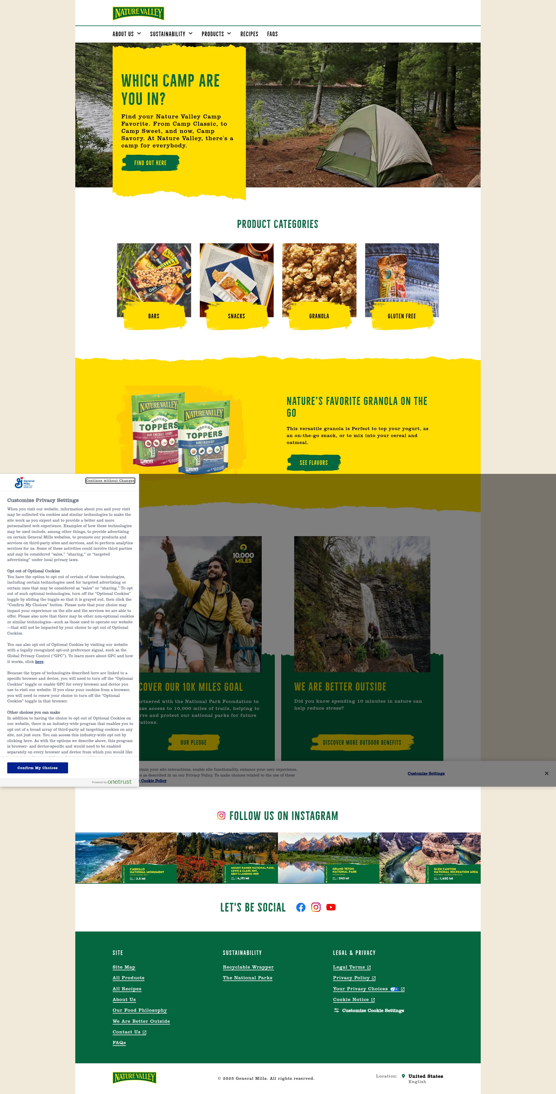 Screenshot of www.naturevalley.com