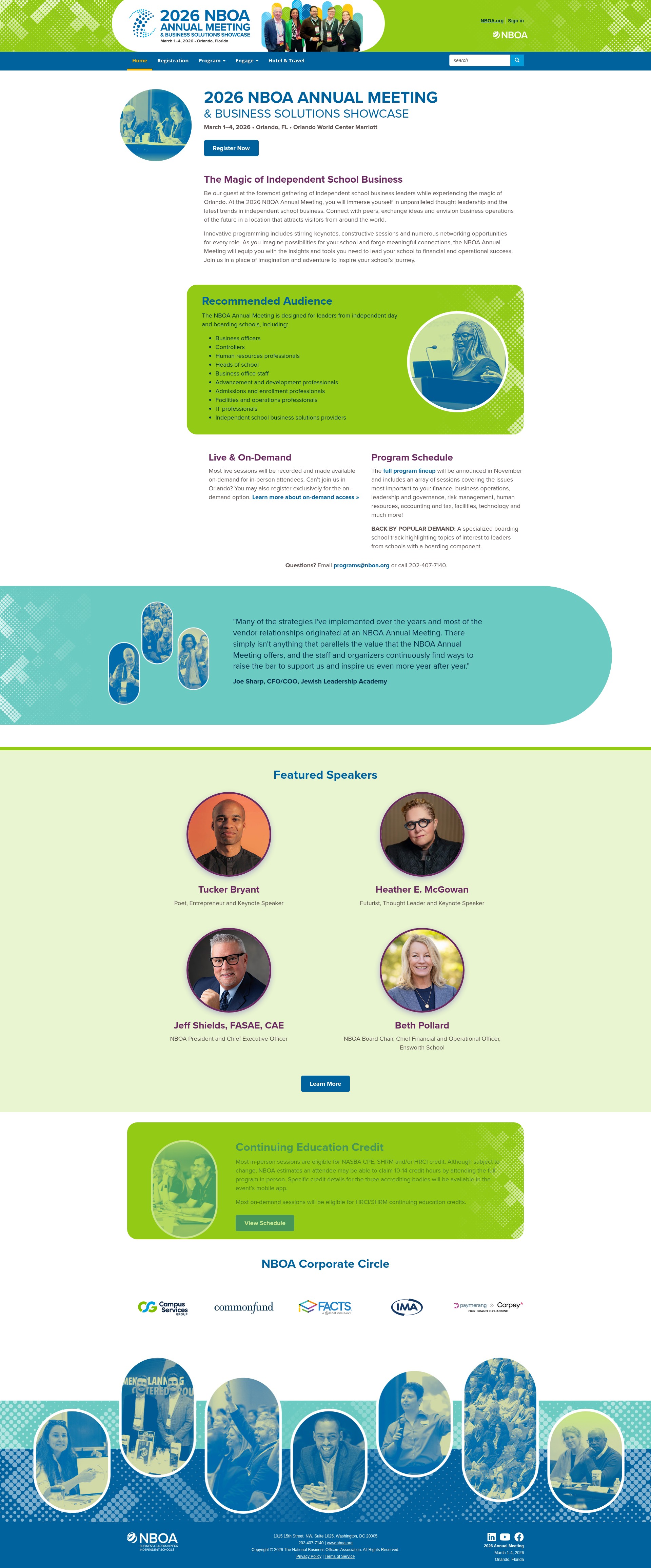 Screenshot of www.nboaannualmeeting.org