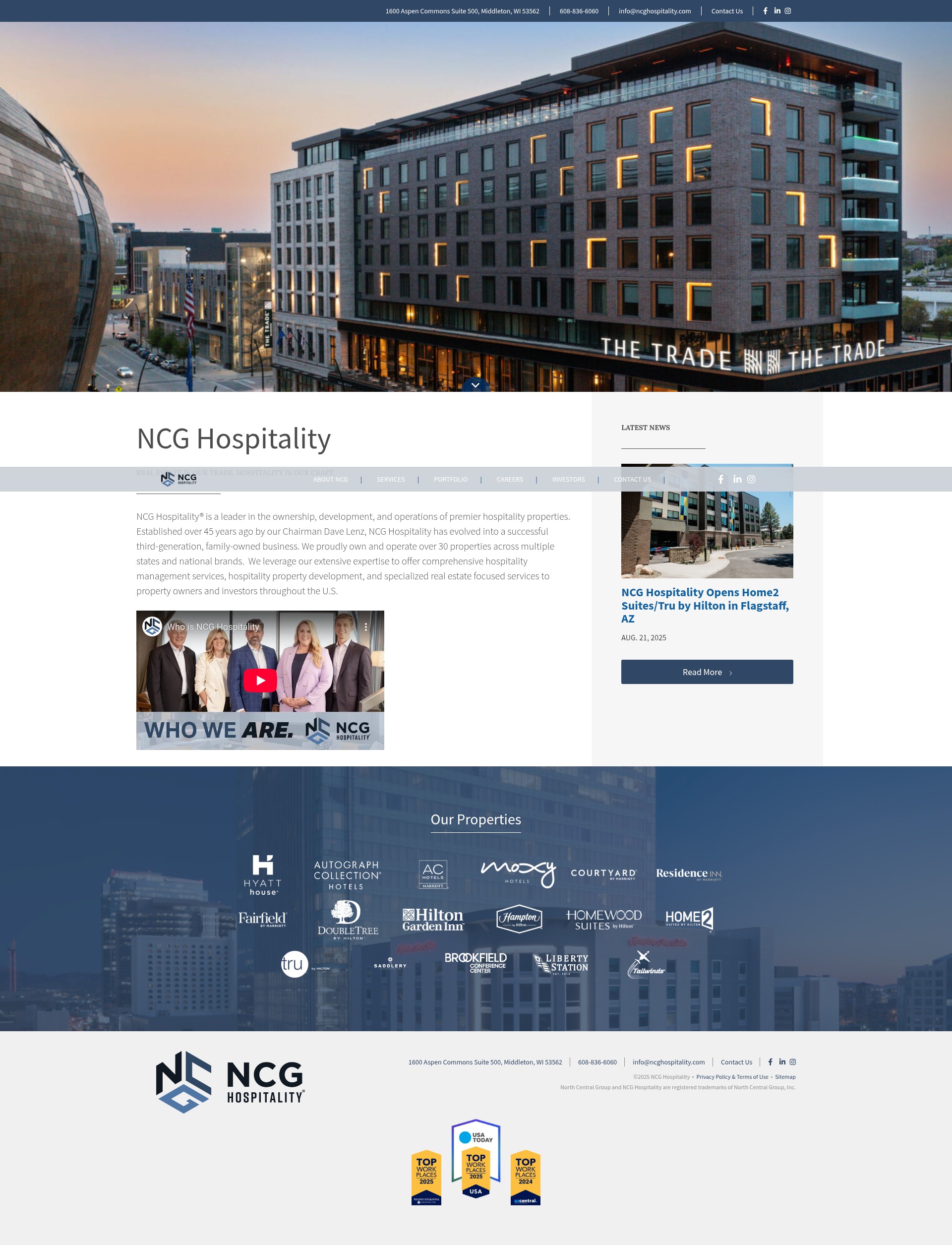 Screenshot of www.ncghospitality.com