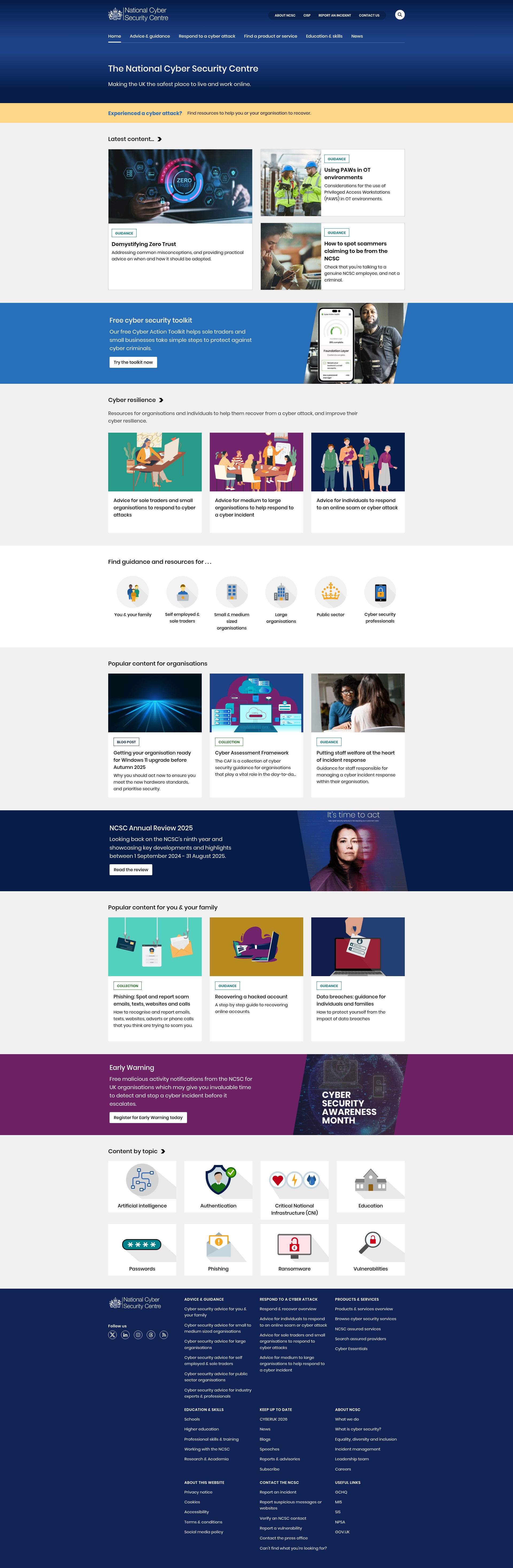 Screenshot of www.ncsc.gov.uk