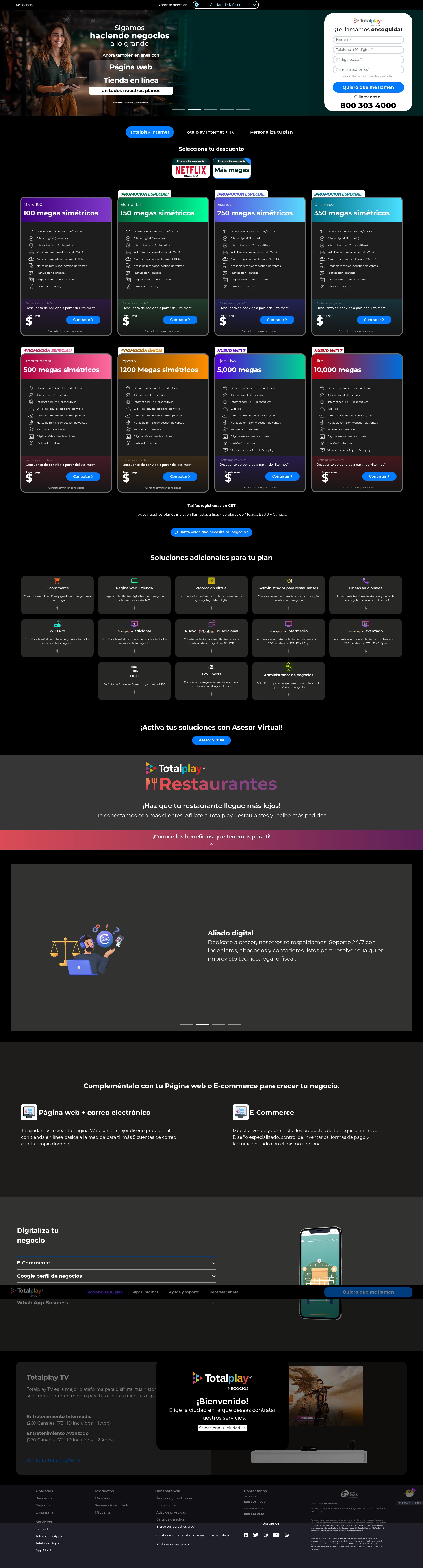 Screenshot of www.negociostotalplay.com.mx
