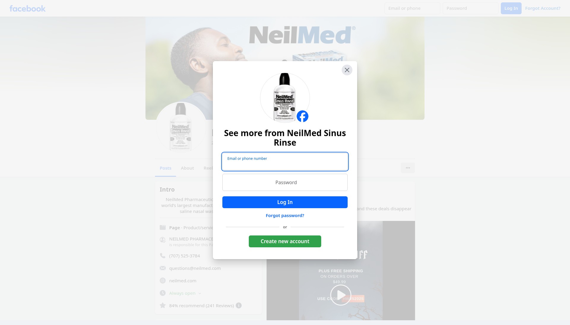 Screenshot of www.neilmed.com