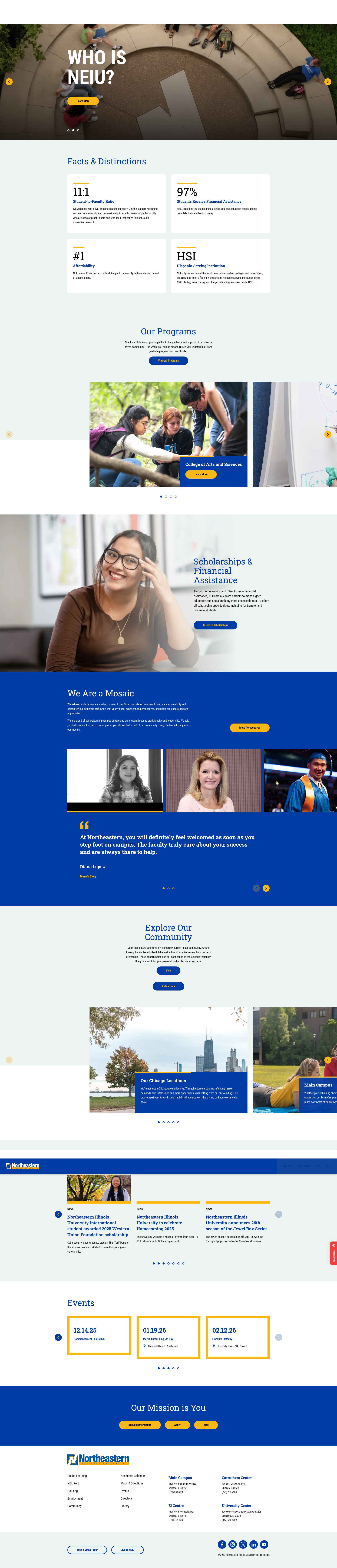 Screenshot of www.neiu.edu