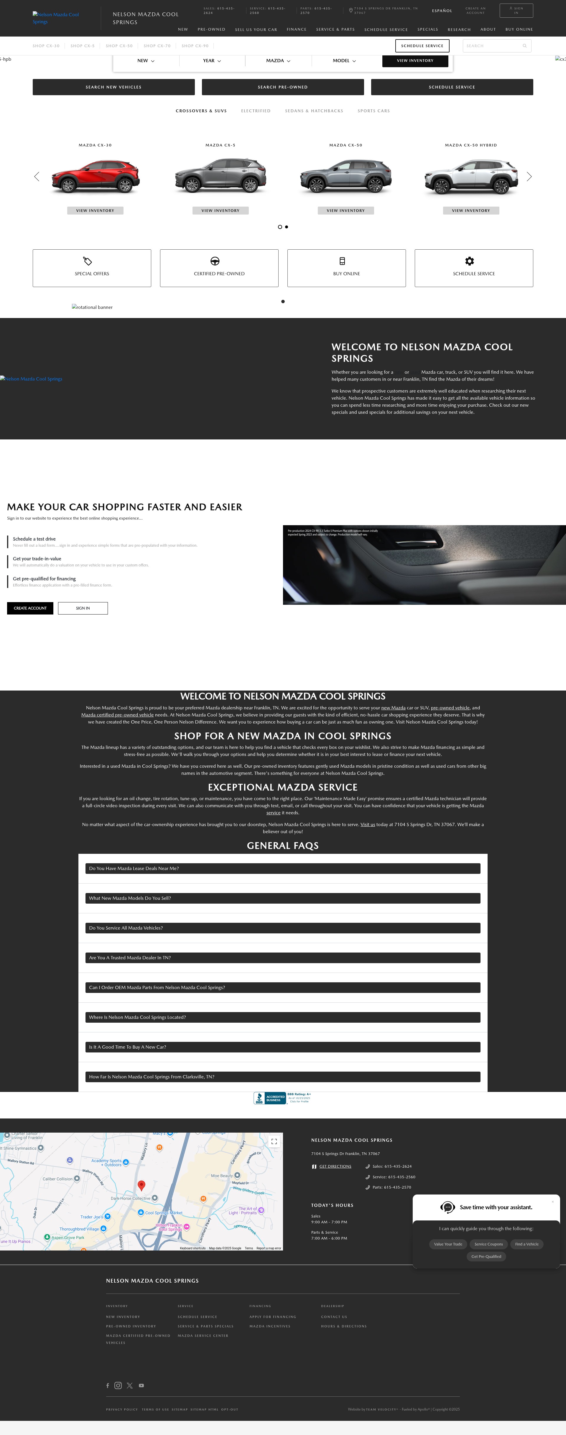 Screenshot of www.nelsonmazdacoolsprings.com
