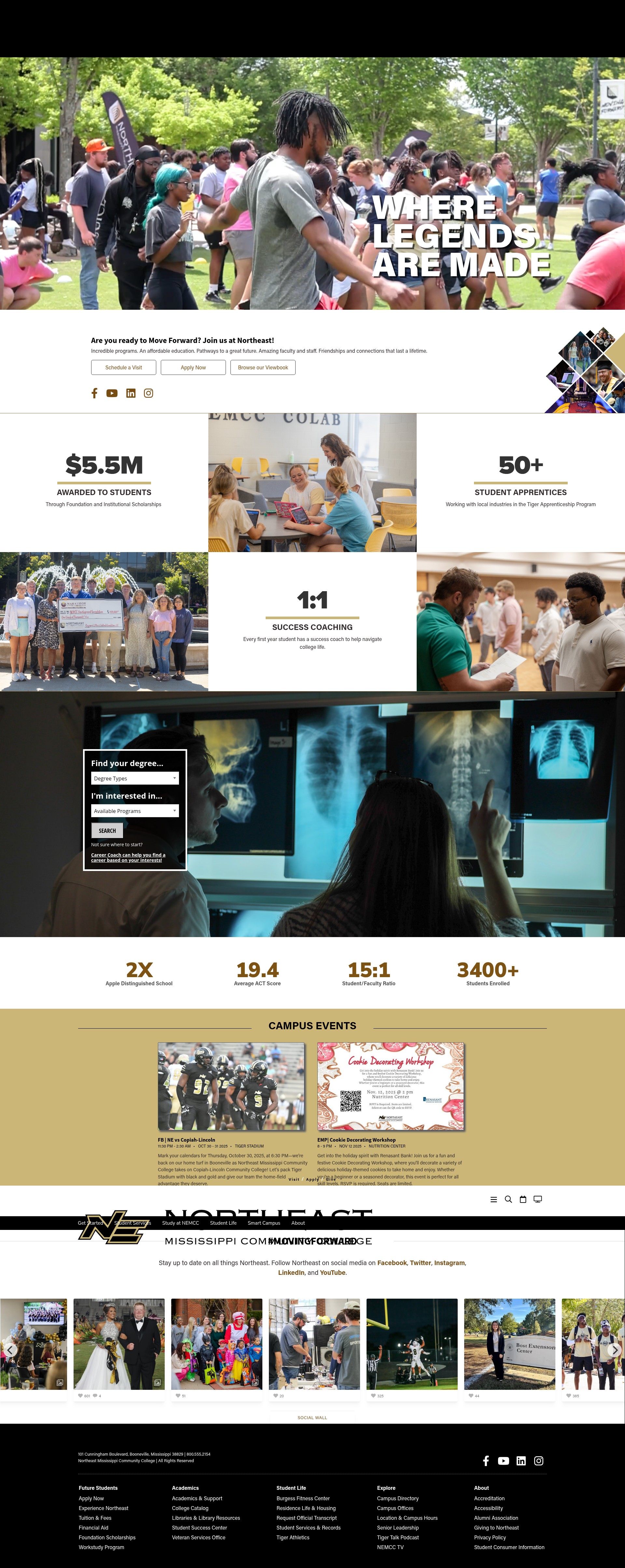Screenshot of www.nemcc.edu